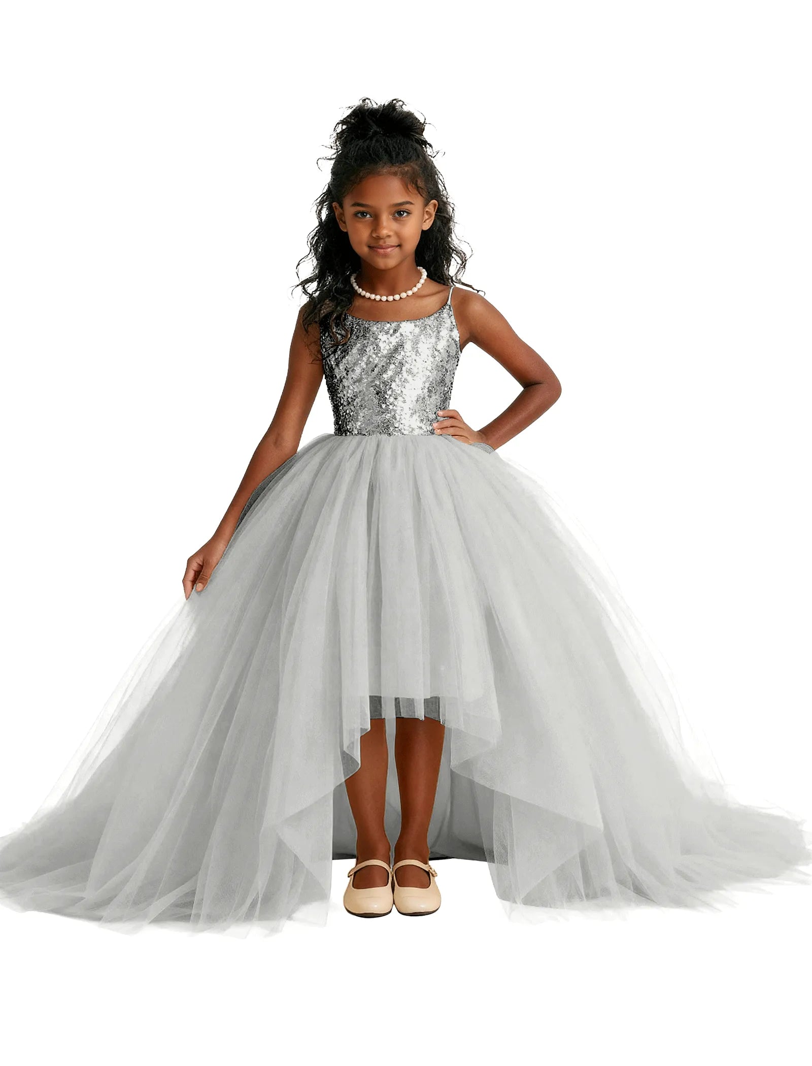 Girls Sequin Tulle Pageant Dress