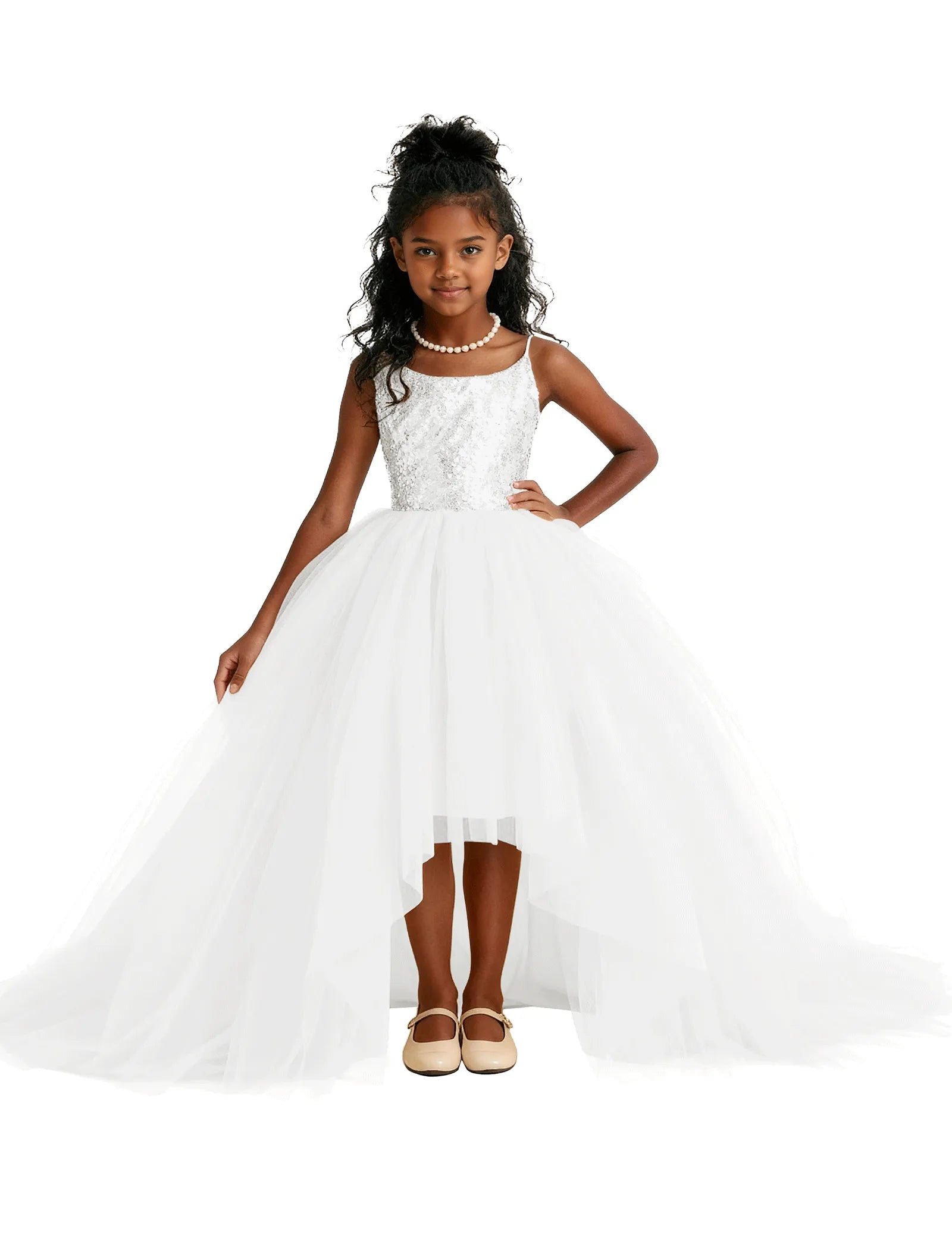 Girls Sequin Tulle Pageant Dress