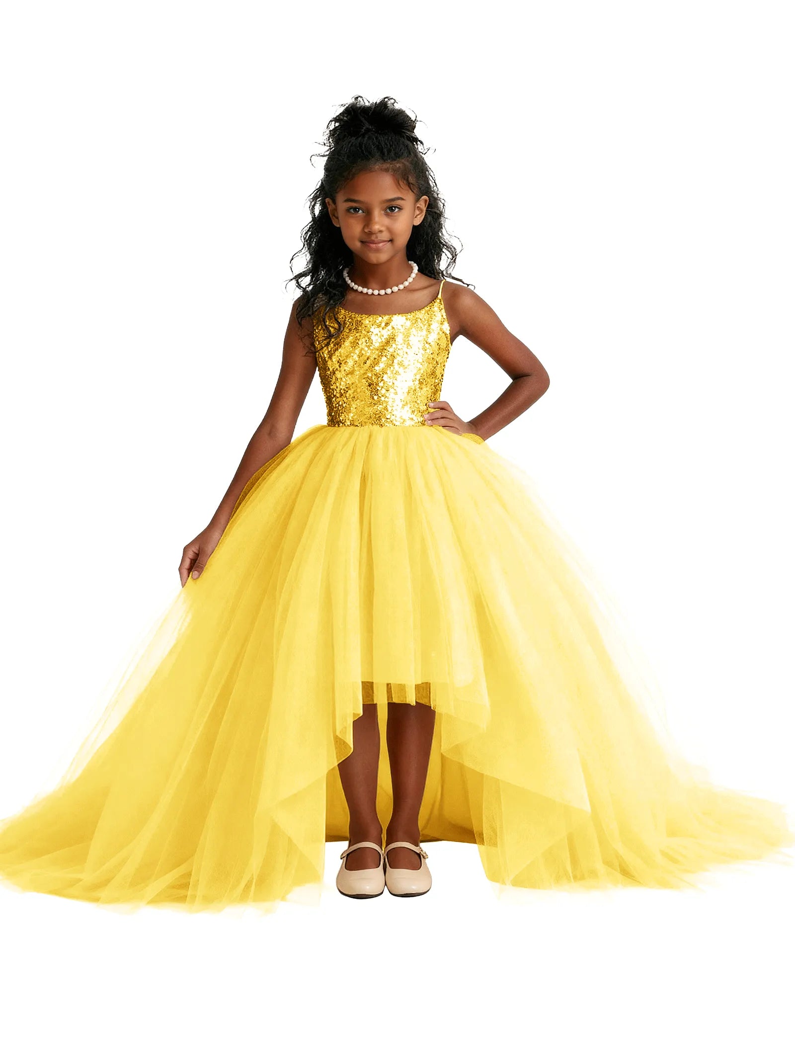 Girls Sequin Tulle Pageant Dress