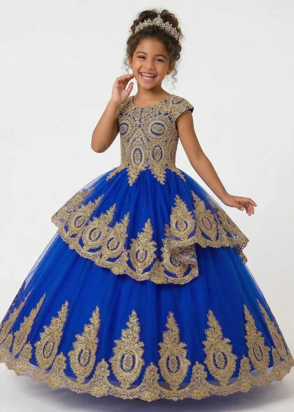 Royal Embroidered Princess Ball Gown for Girls