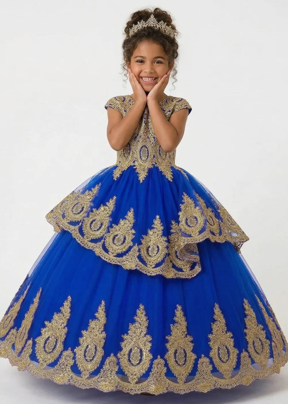 Royal Embroidered Princess Ball Gown for Girls