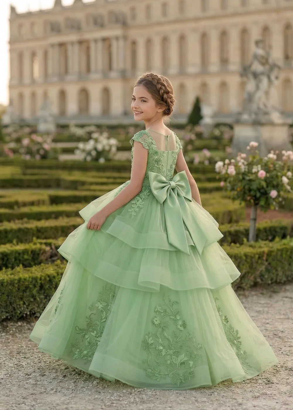 Vestido de princesa sin mangas de encaje