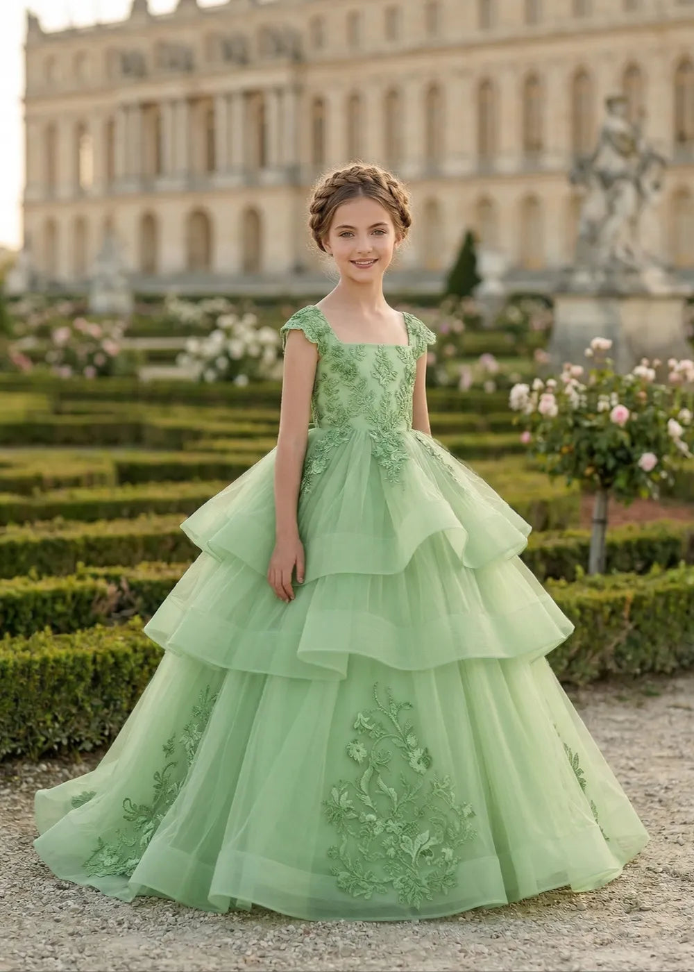 Vestido de princesa sin mangas de encaje