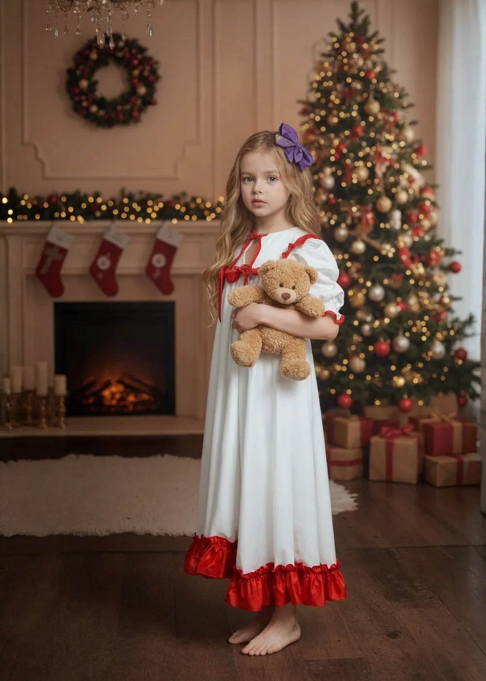 White Christmas Pajama Dress