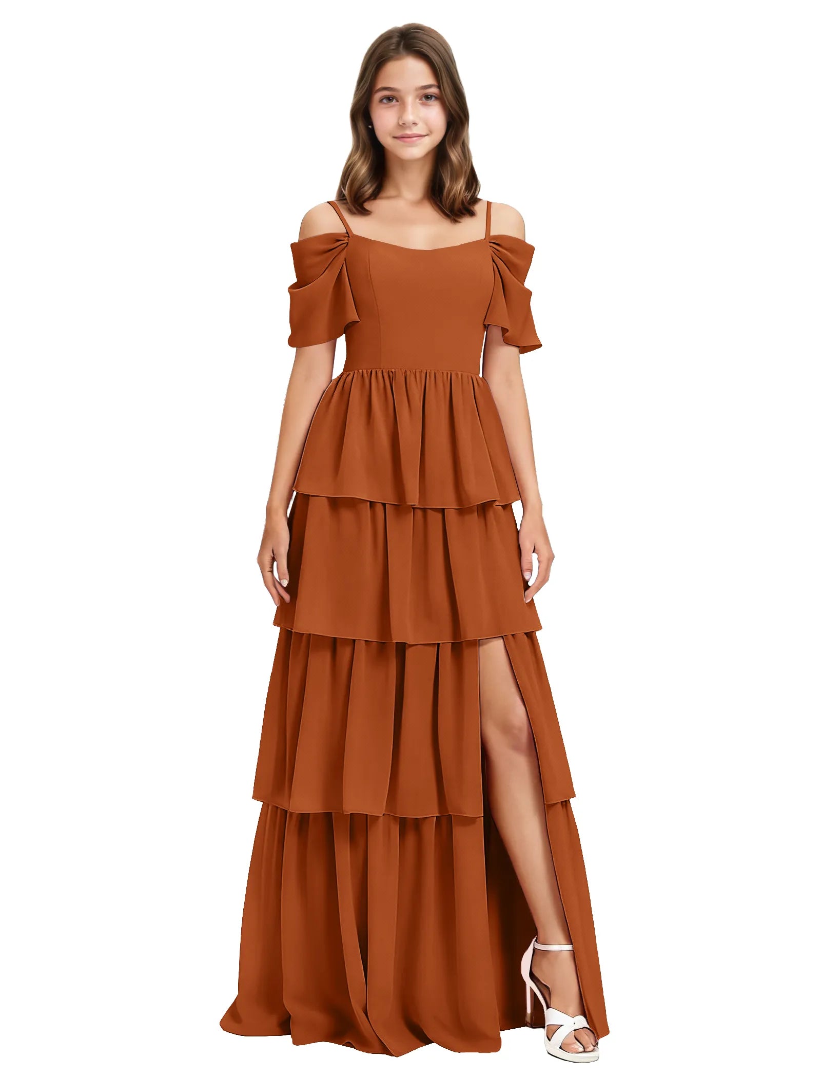 Layered Ruffle Junior Bridesmaid Dress