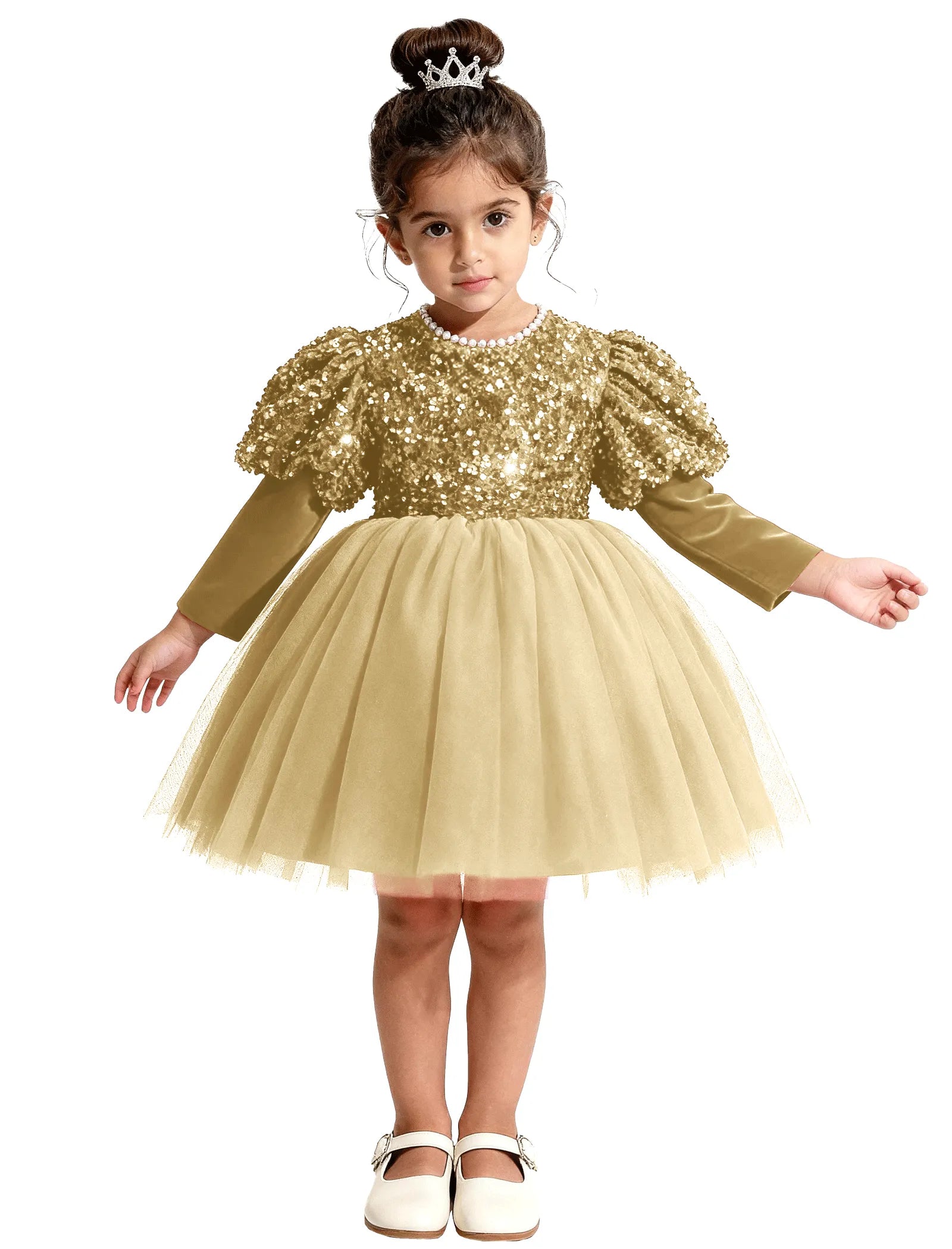Glitter Bow Velvet Sequin Dress for Girls