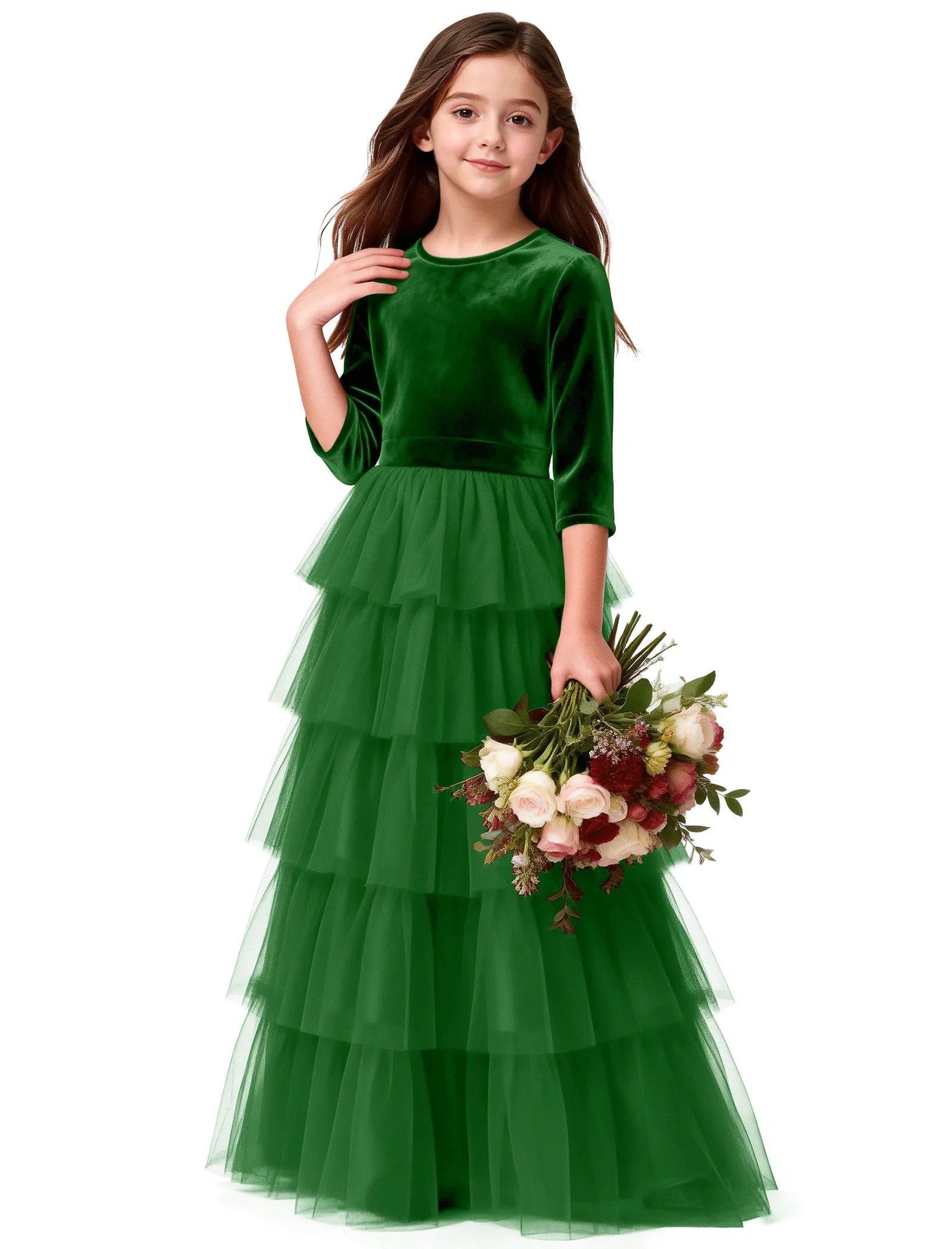 Elegant Velvet Pageant Dress for Girls