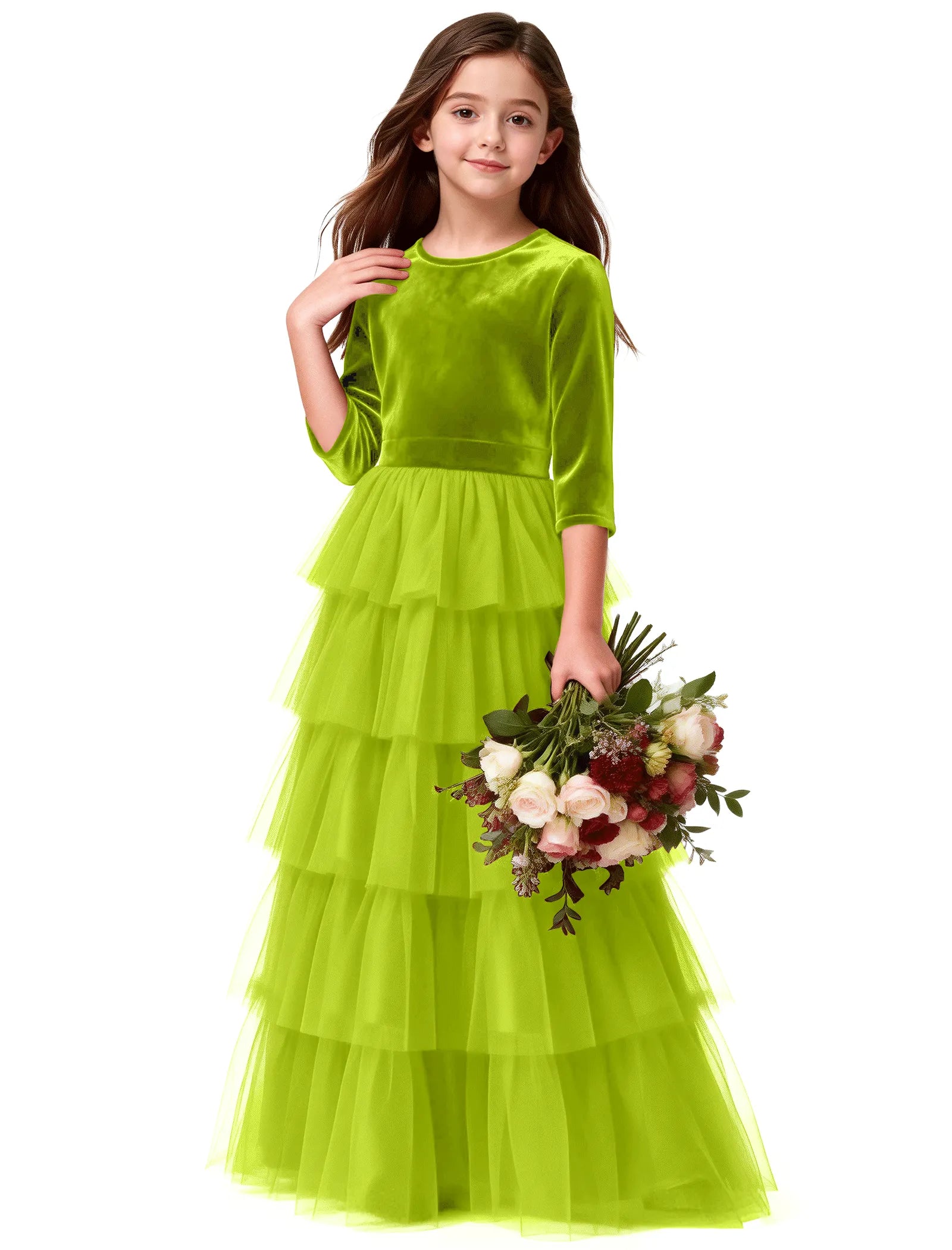 Elegant Velvet Pageant Dress for Girls