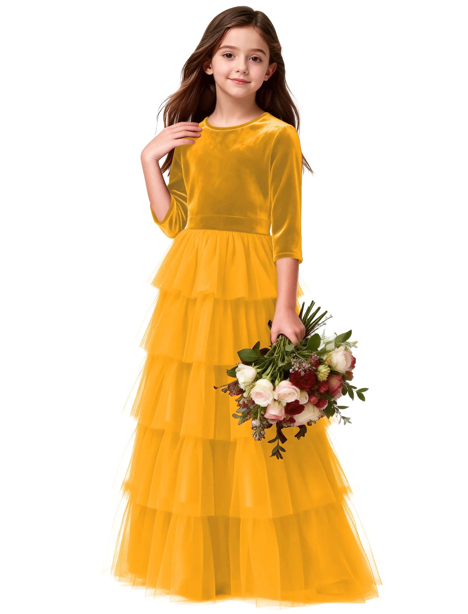 Elegant Velvet Pageant Dress for Girls