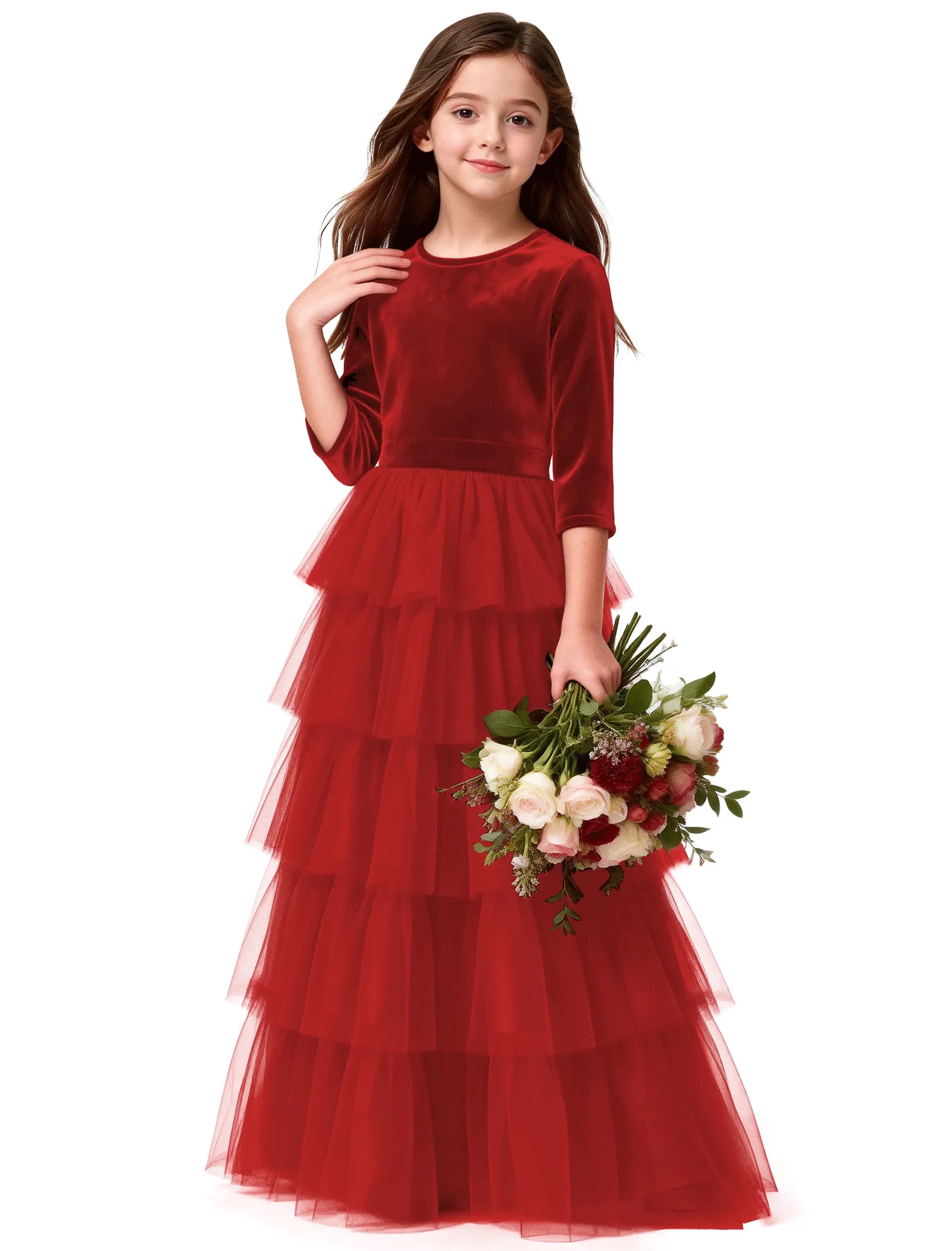 Elegant Velvet Pageant Dress for Girls