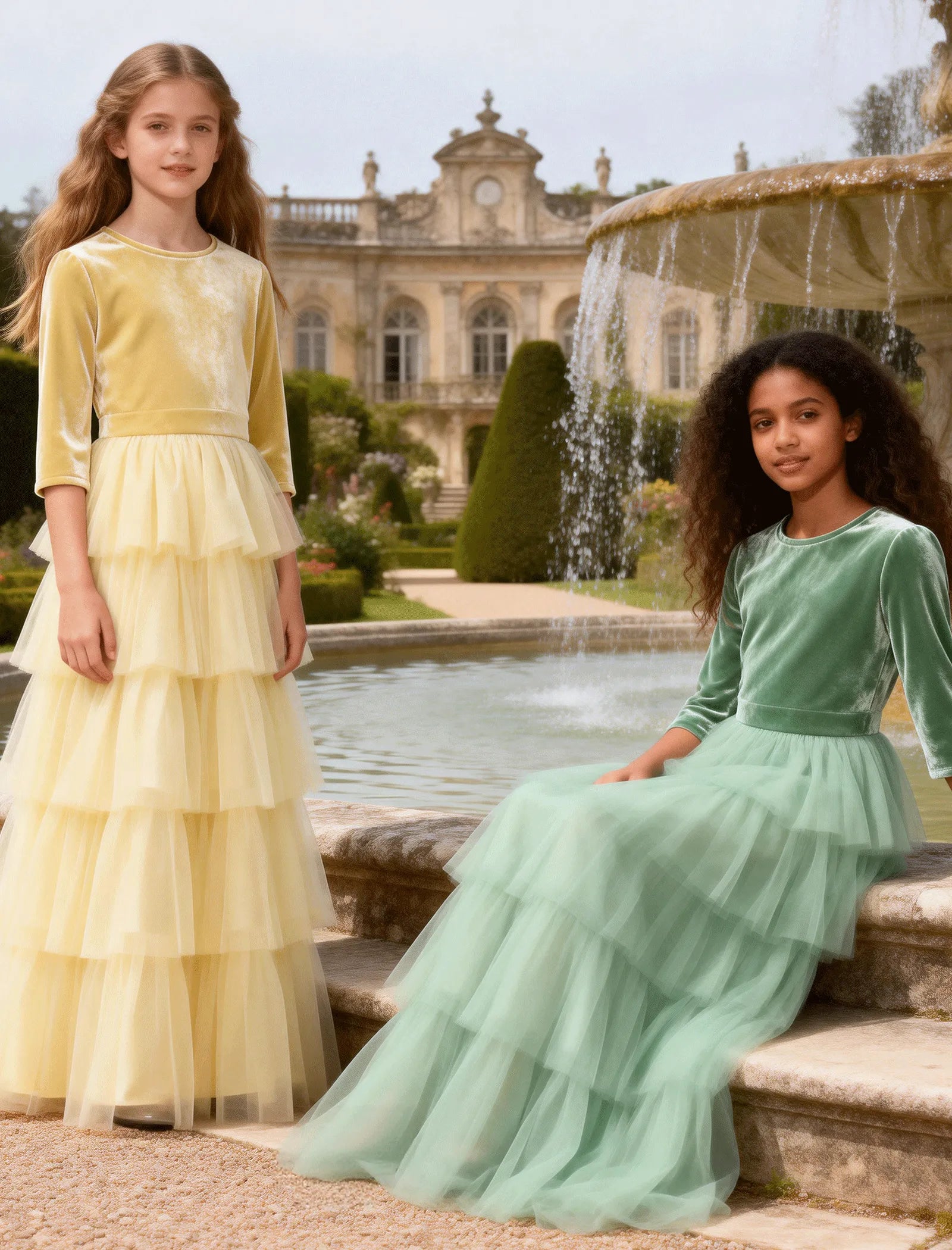 Elegant Velvet Pageant Dress for Girls