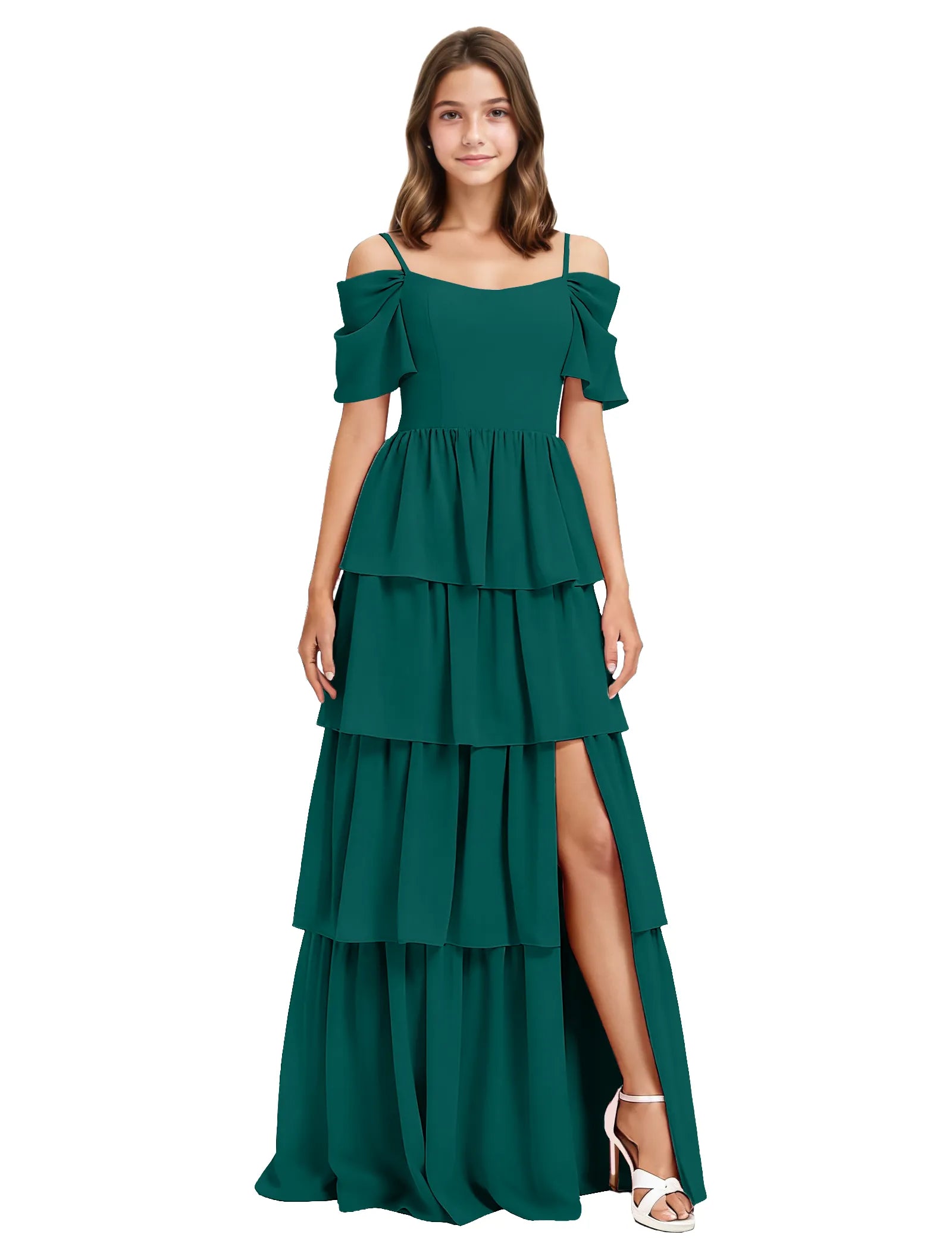 Layered Ruffle Junior Bridesmaid Dress