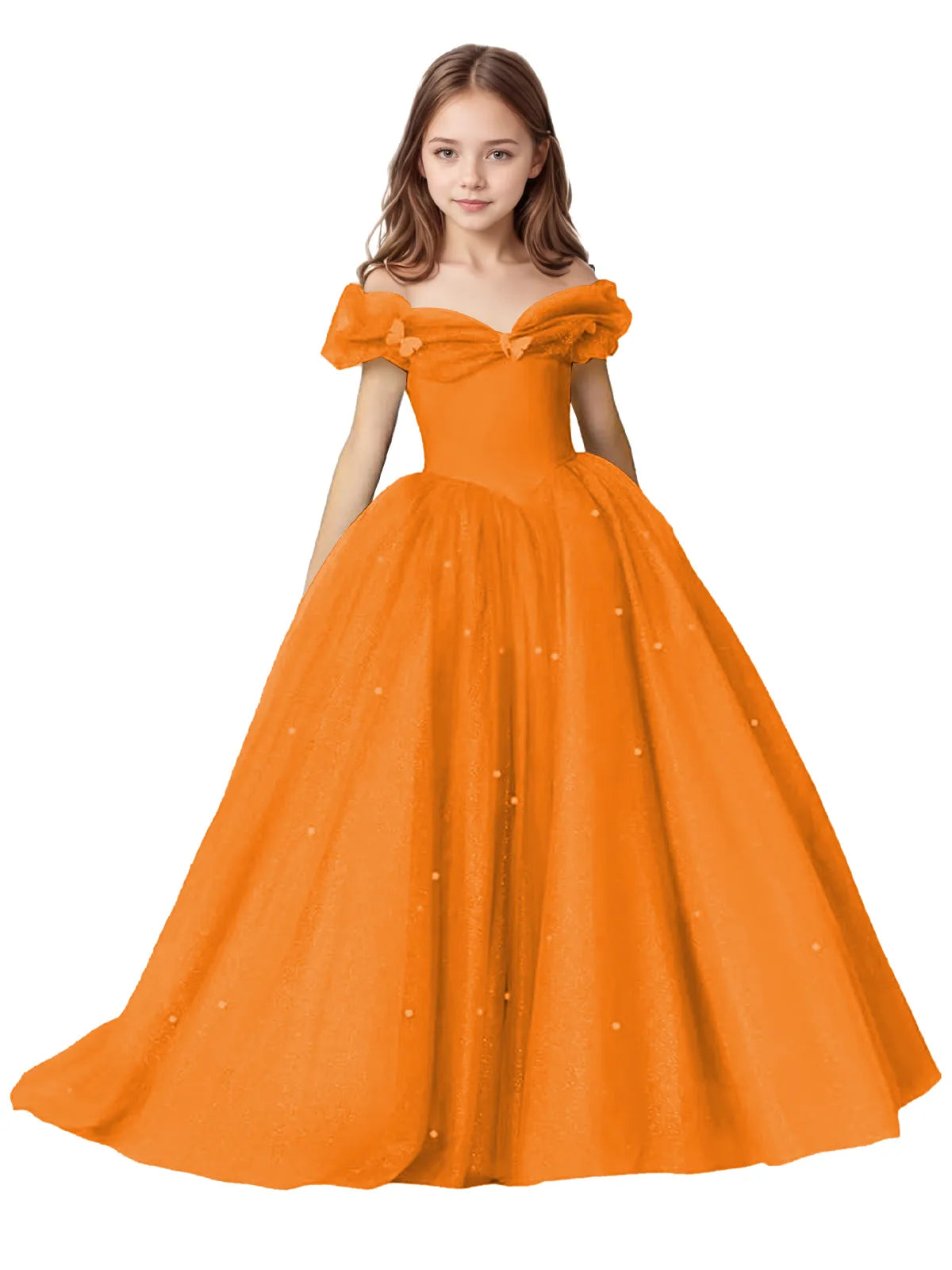 Luna Pearl-Embellished Flower Girl Ball Gown