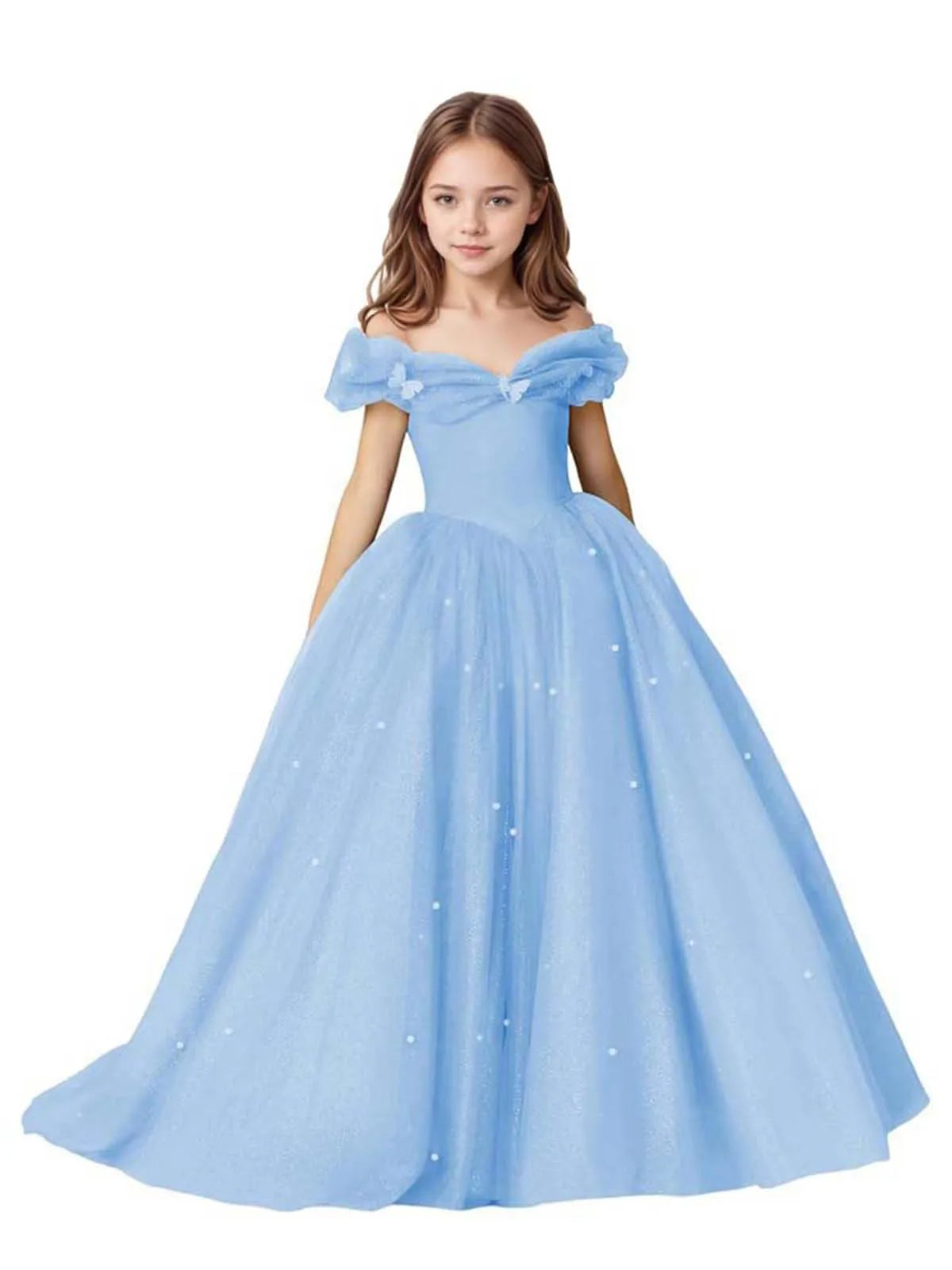 Luna Pearl-Embellished Flower Girl Ball Gown