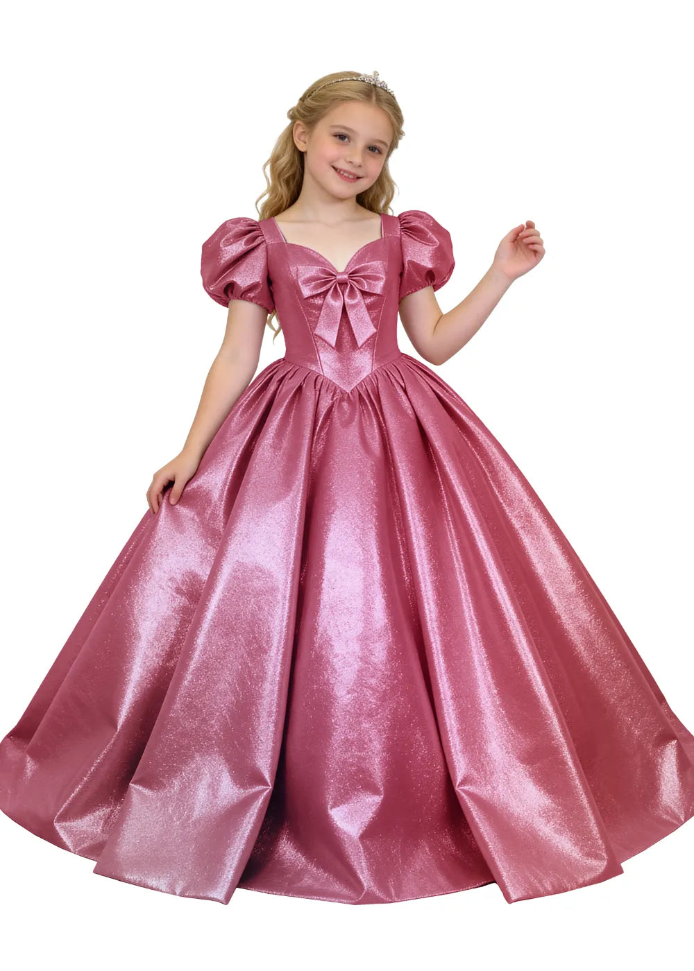 Fairytale Puff Sleeve Flower Girl Dress