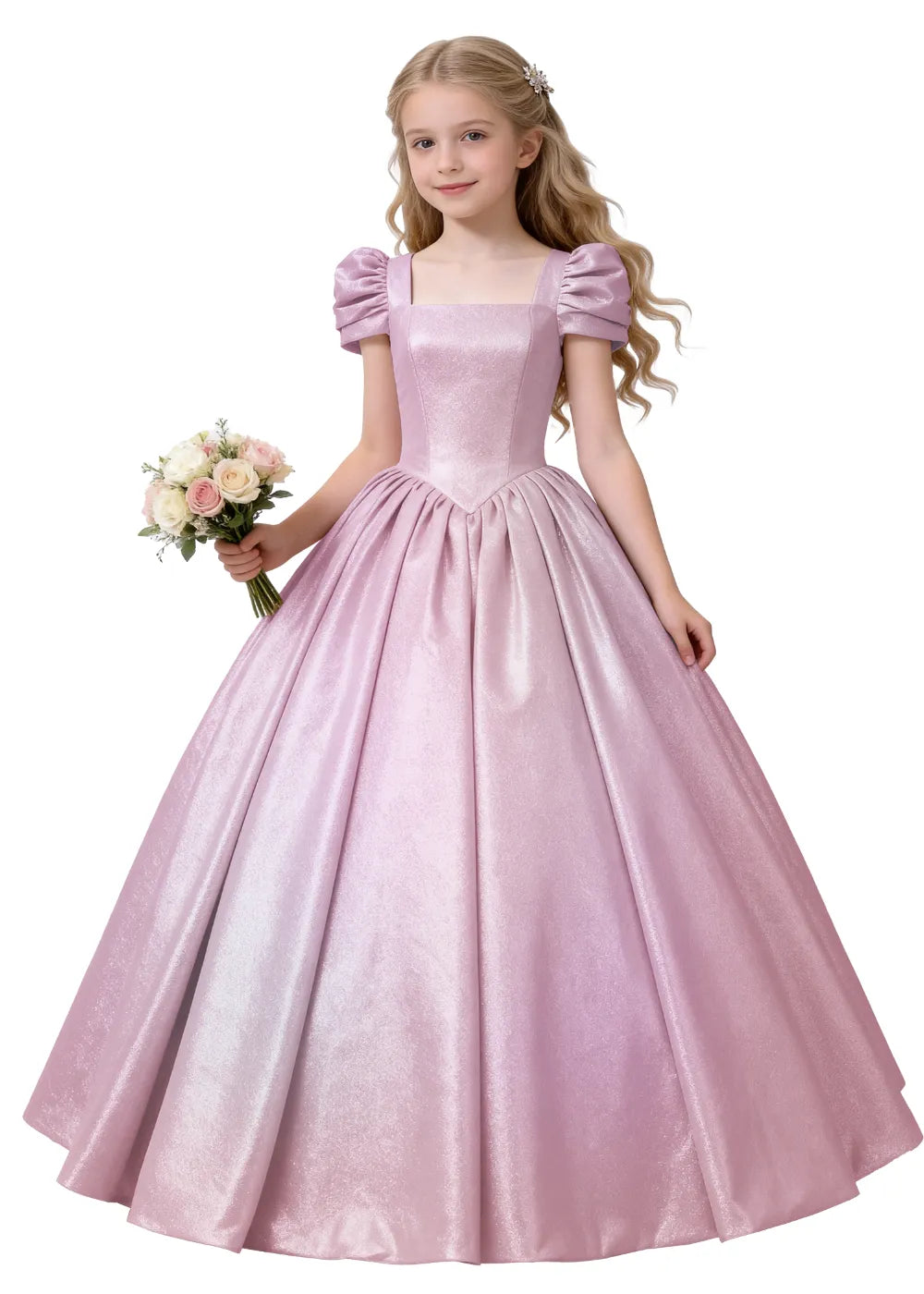 Vestido de princesa sin mangas de encaje