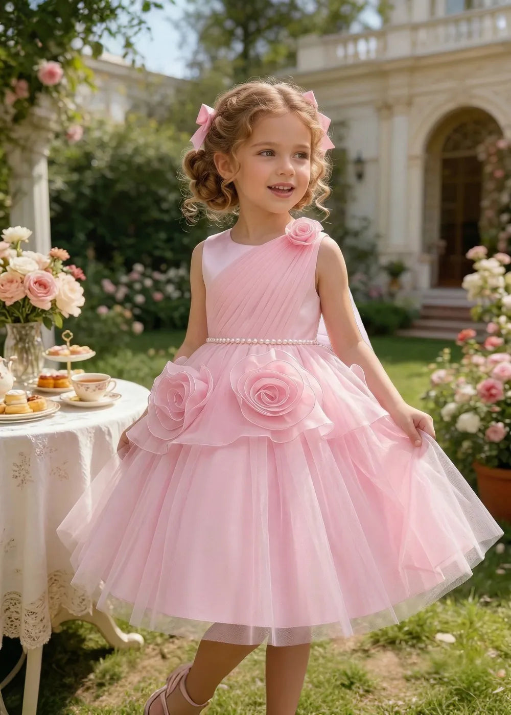Rosalie Floral Tulle Princess Dress for Girls