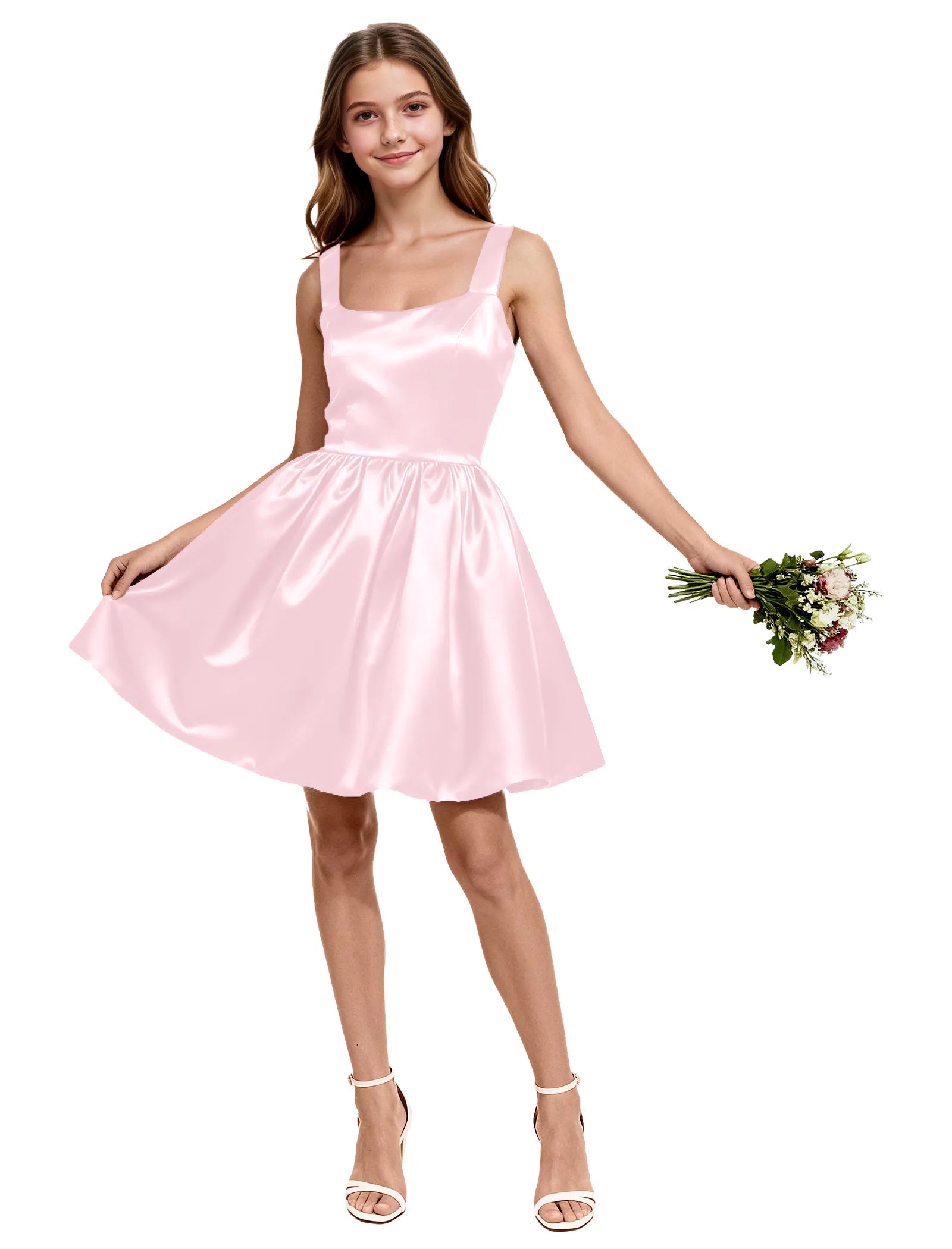 Satin Bow Back Party Dress for Girls
