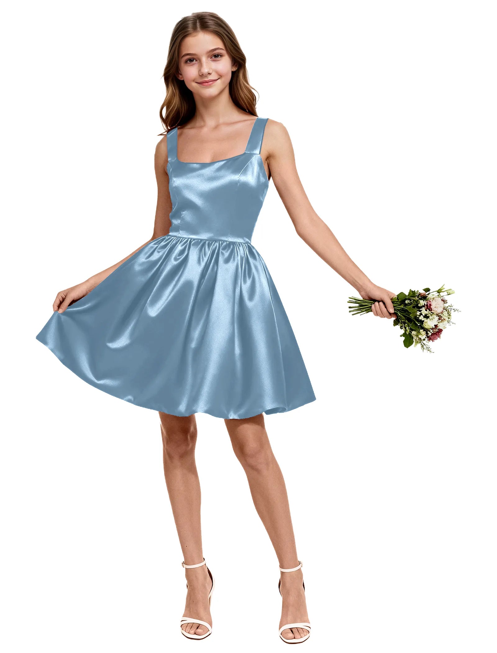 Satin Bow Back Party Dress for Girls
