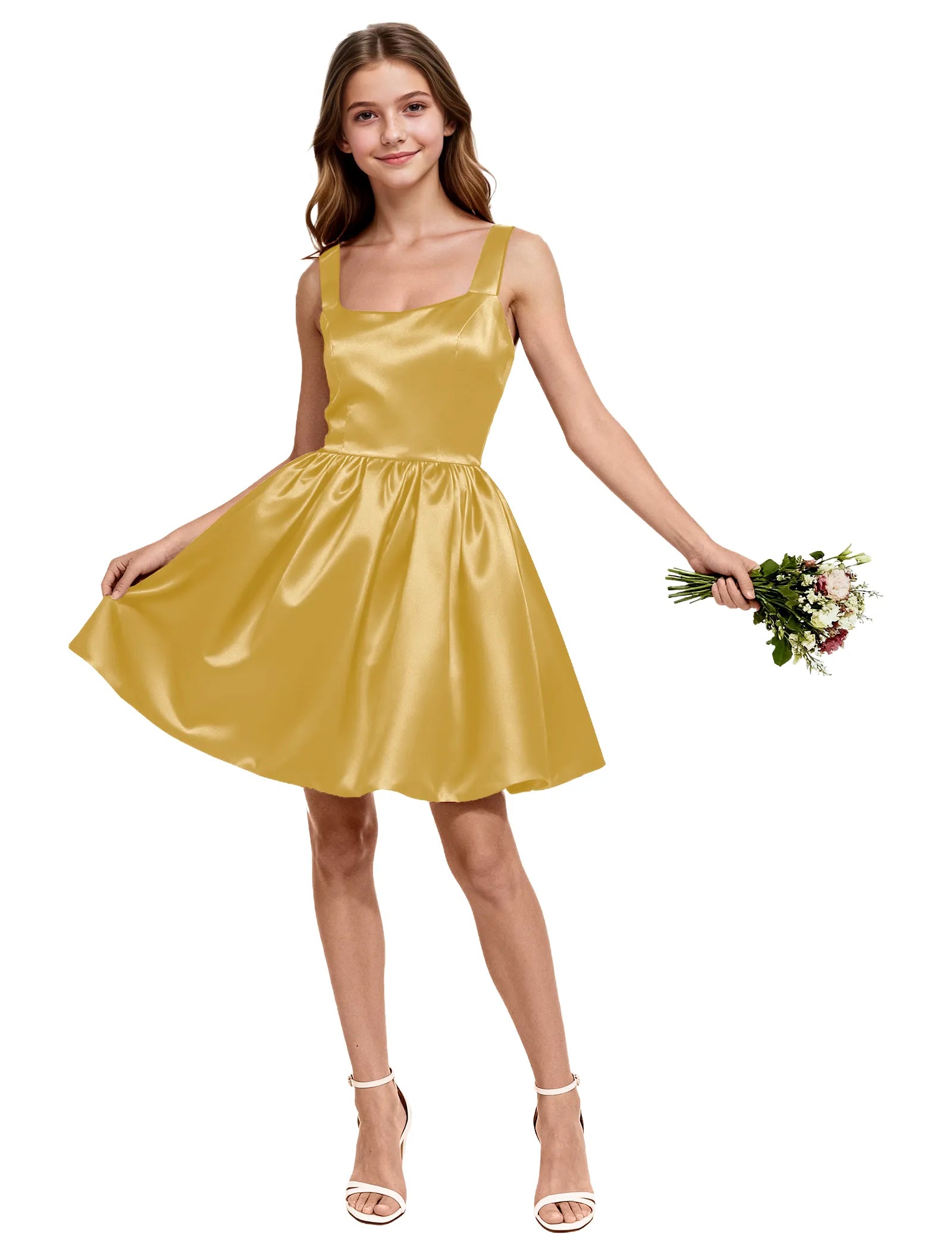 Satin Bow Back Party Dress for Girls