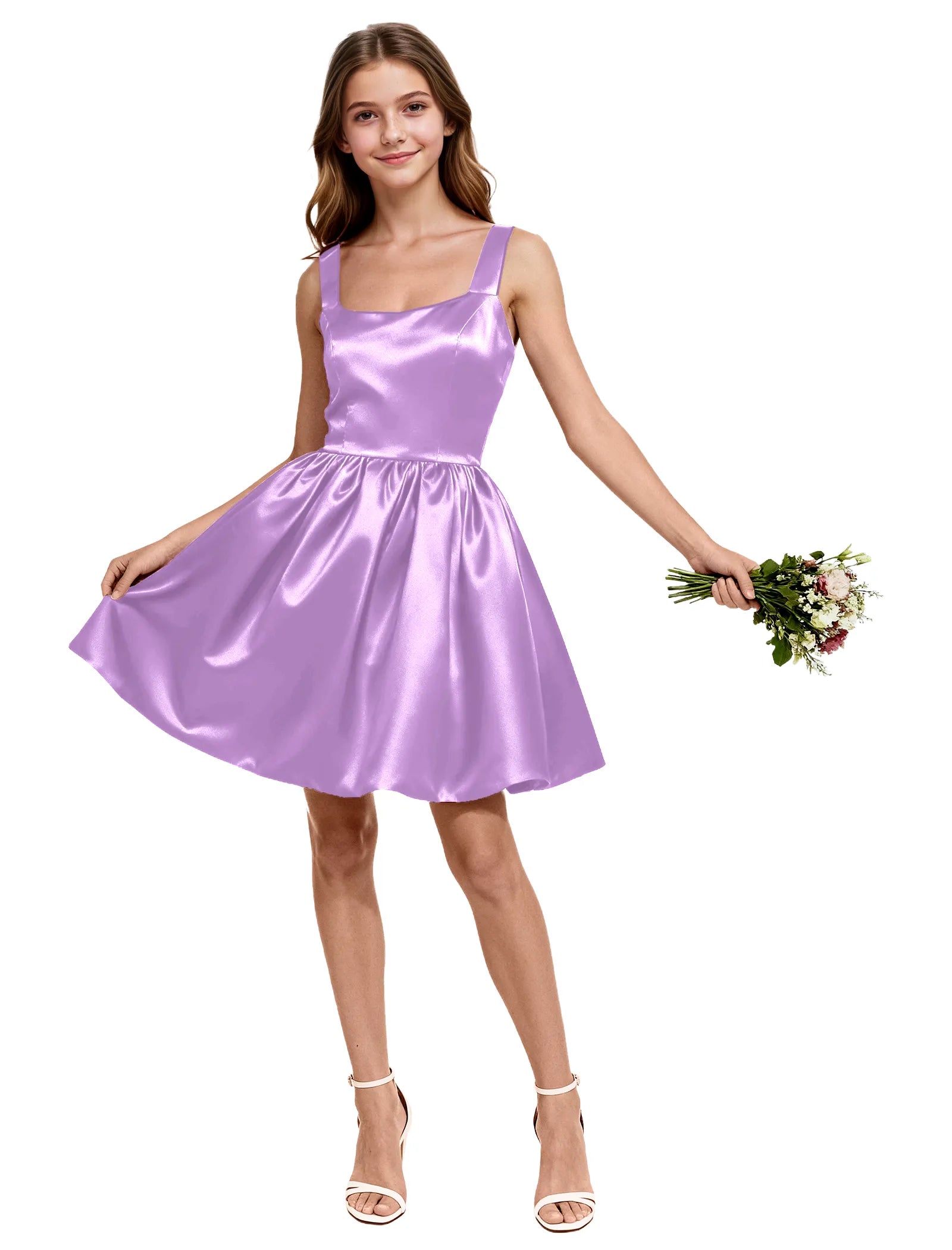 Satin Bow Back Party Dress for Girls
