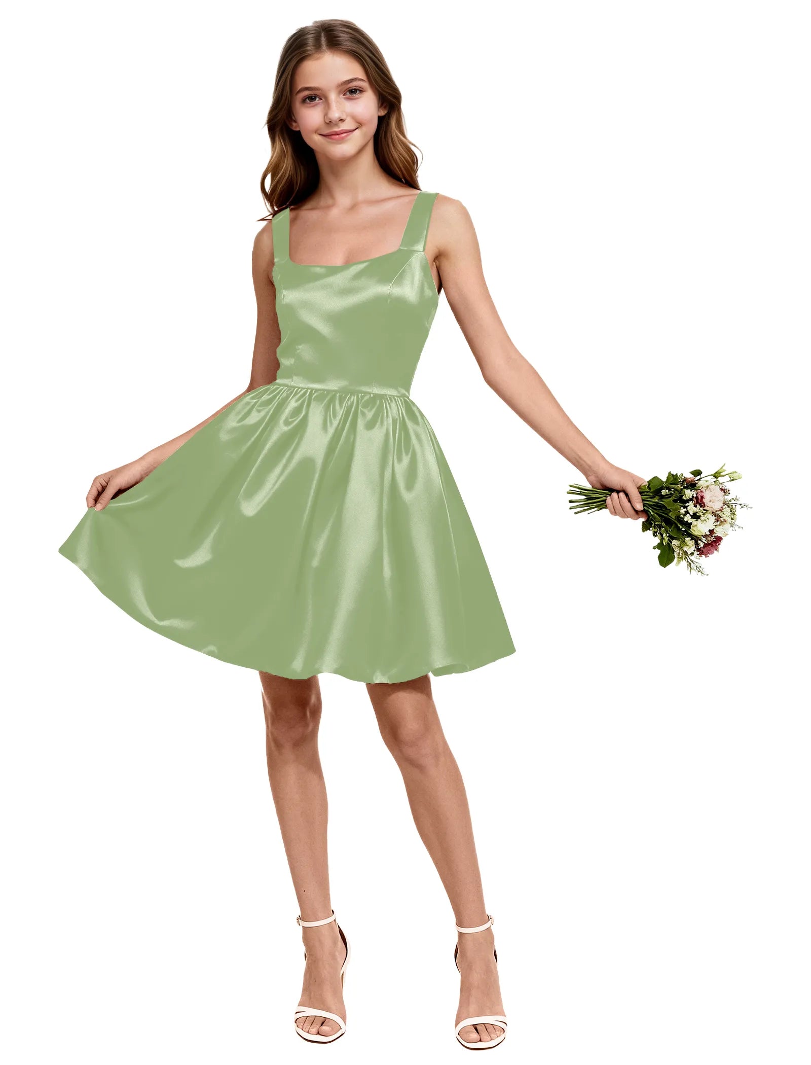 Satin Bow Back Party Dress for Girls