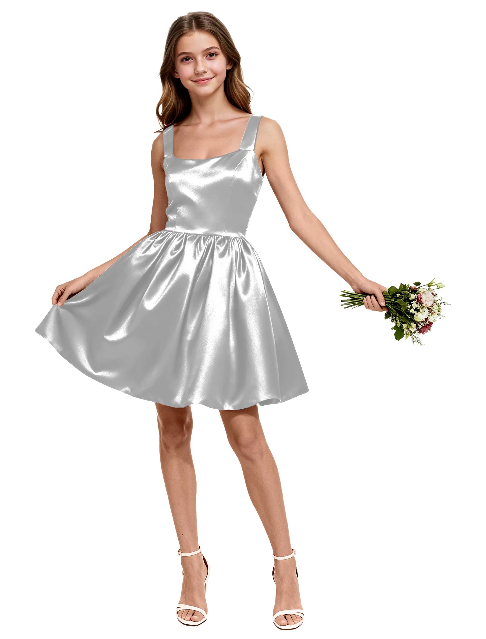 Satin Bow Back Party Dress for Girls