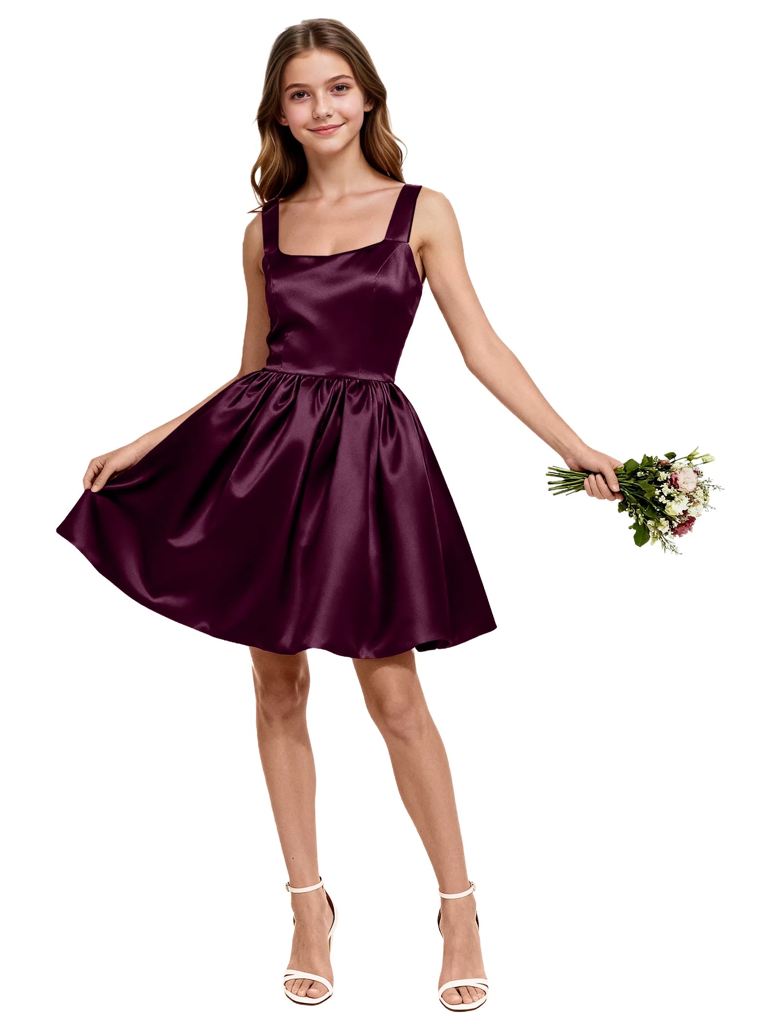 Satin Bow Back Party Dress for Girls