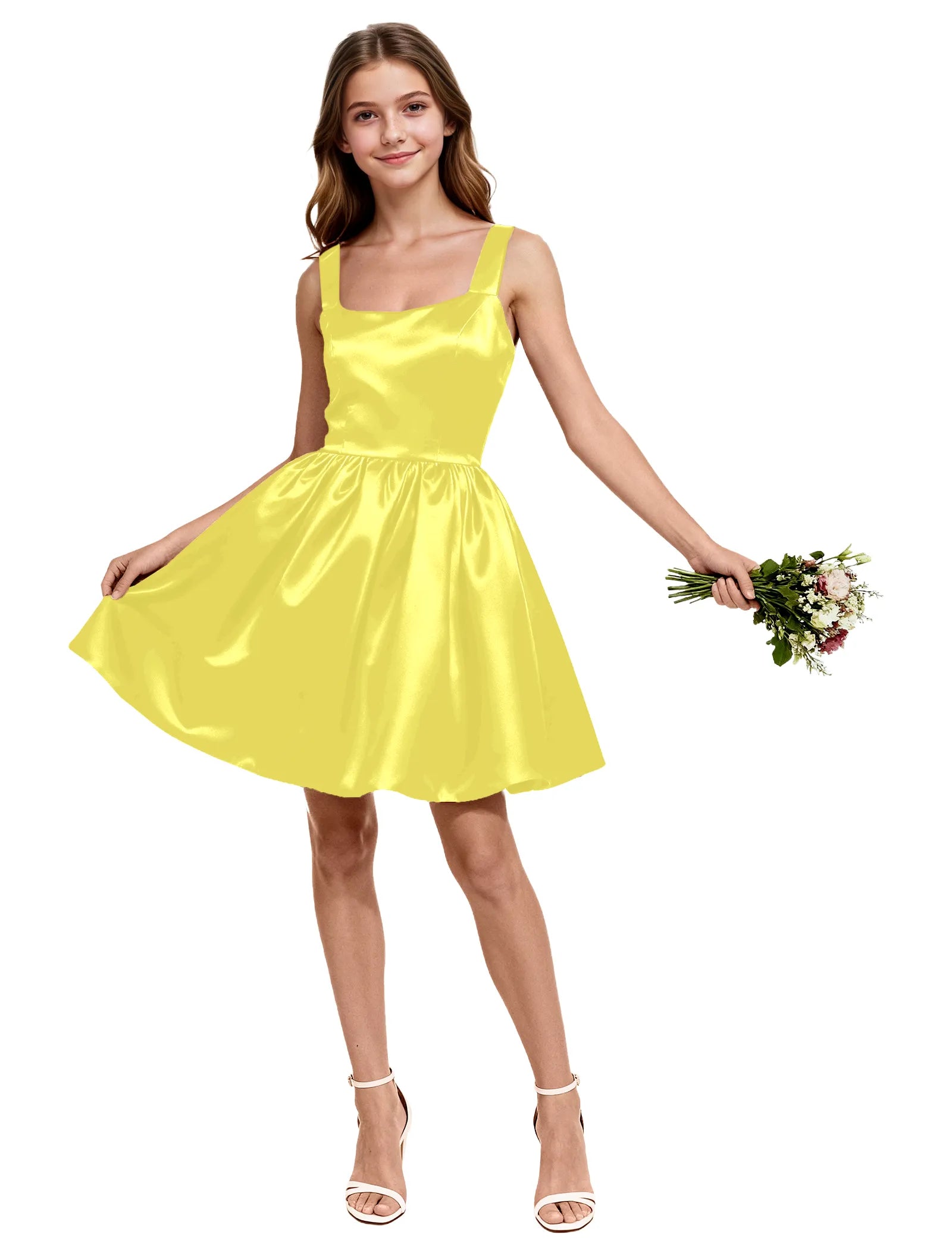 Satin Bow Back Party Dress for Girls