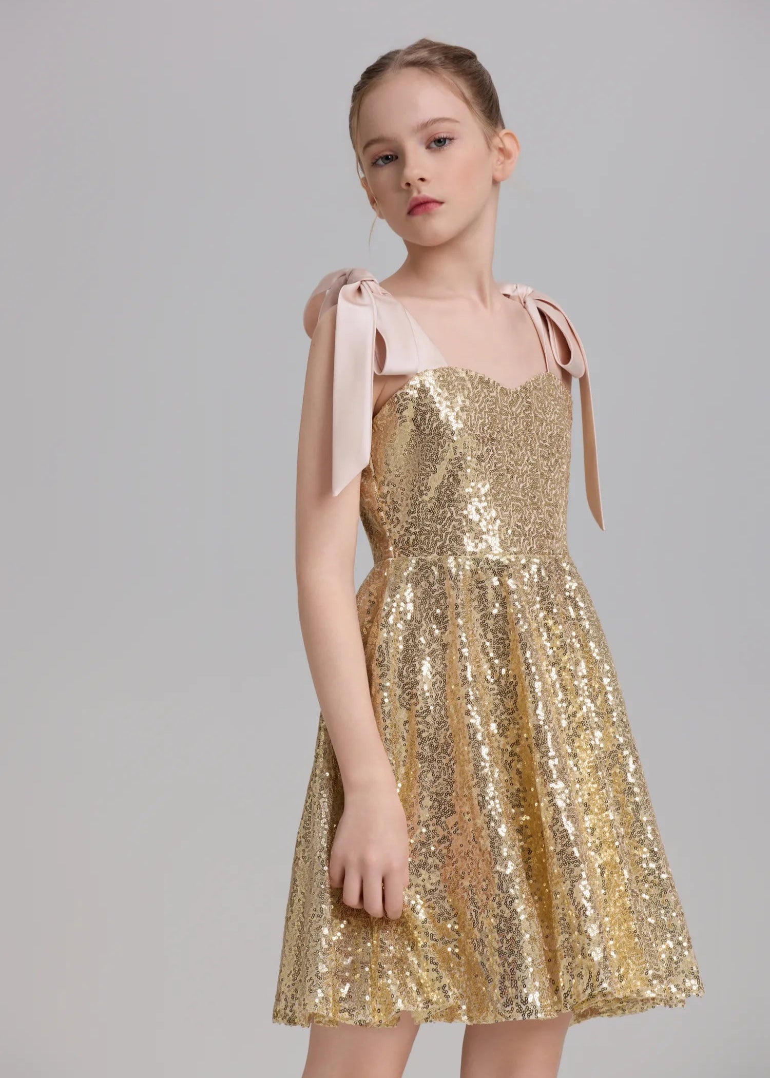 Dazzling Gold Sequin Party Dress