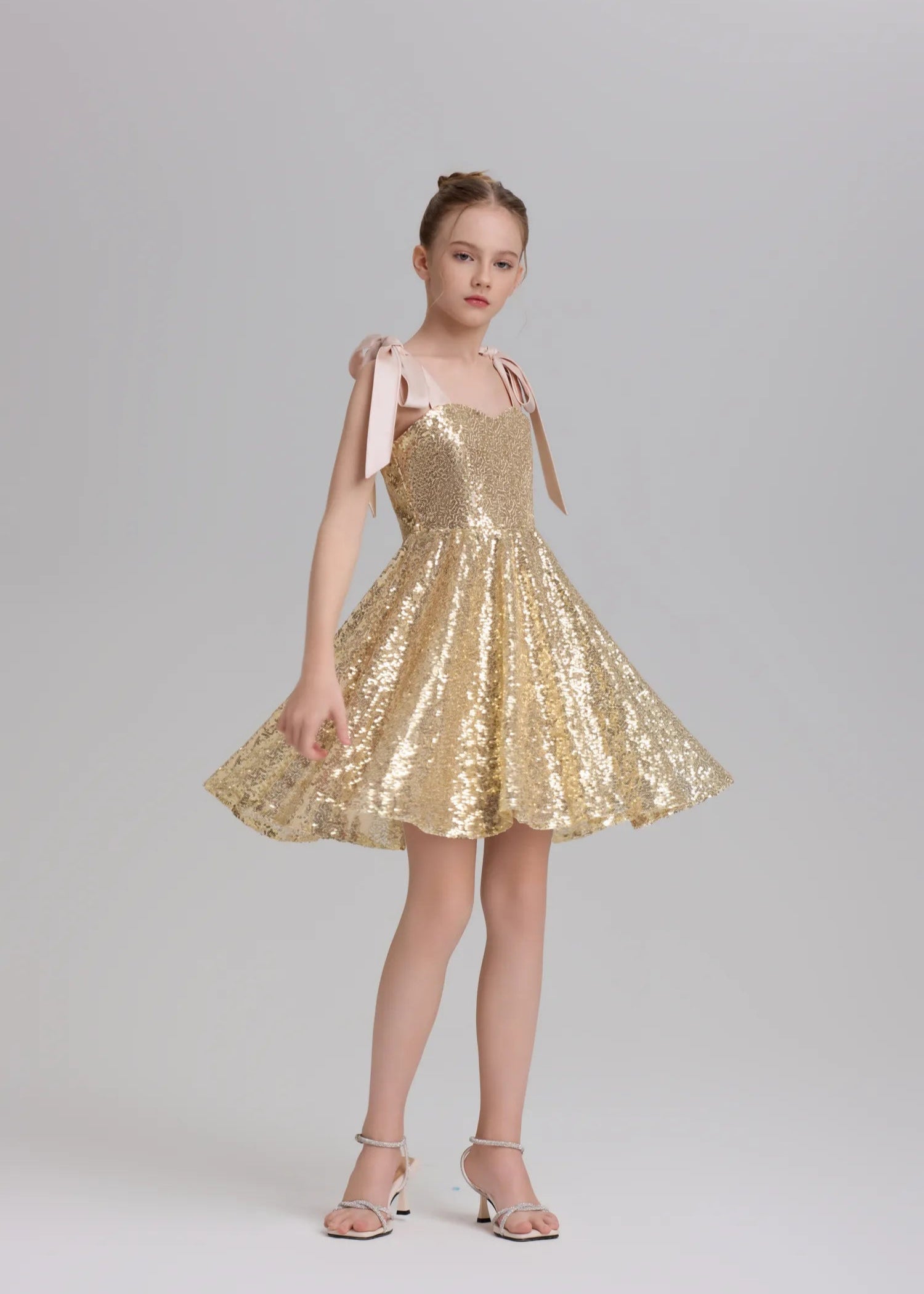 Dazzling Gold Sequin Party Dress