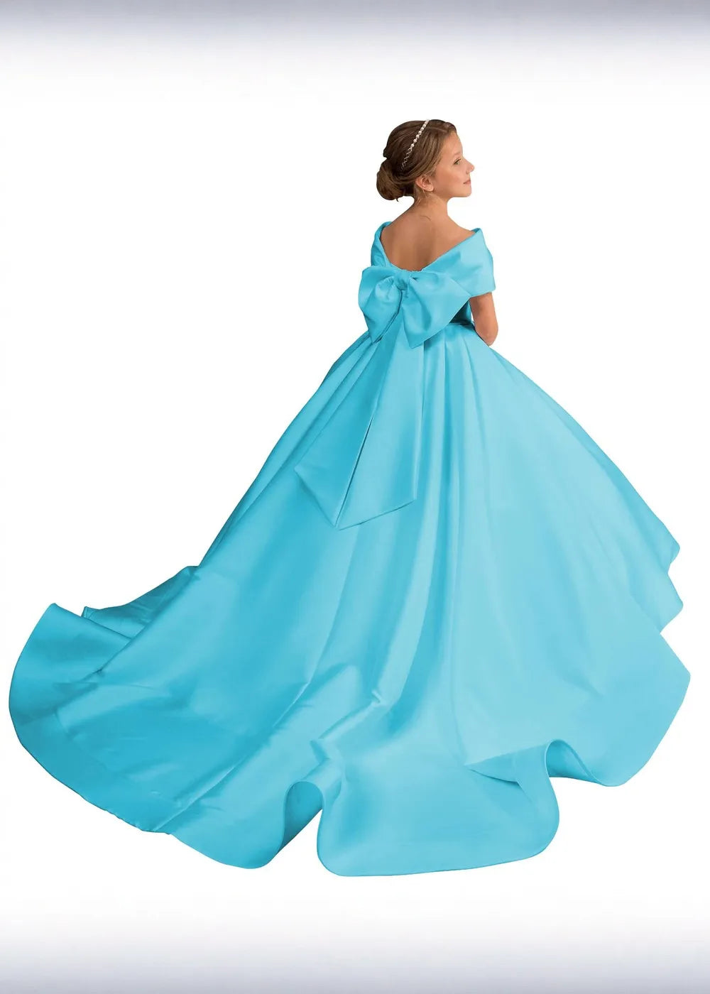 Fairy Bow Off-Shoulder Satin Princess Dress