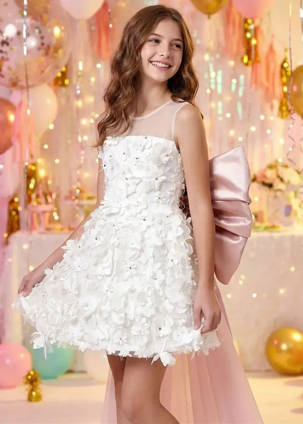 Vestido de princesa sin mangas de encaje