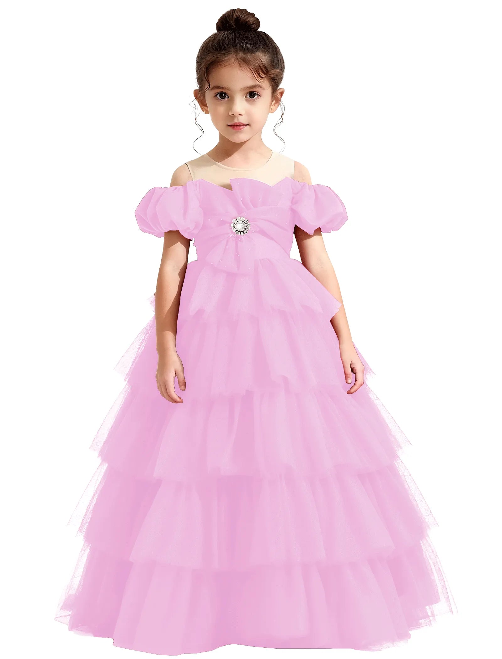 Vestido de princesa sin mangas de encaje
