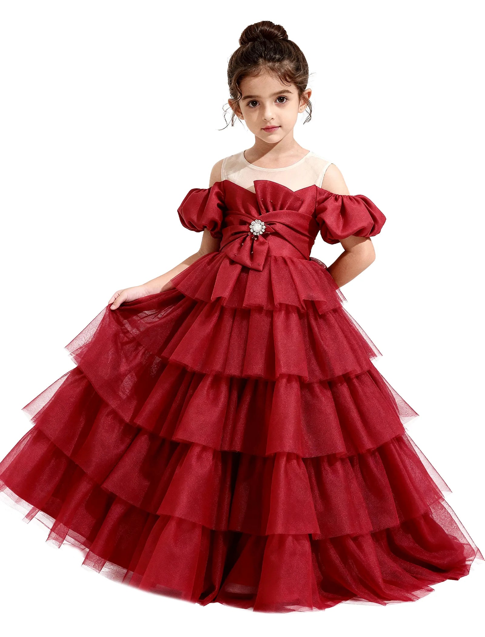 Vestido de princesa sin mangas de encaje