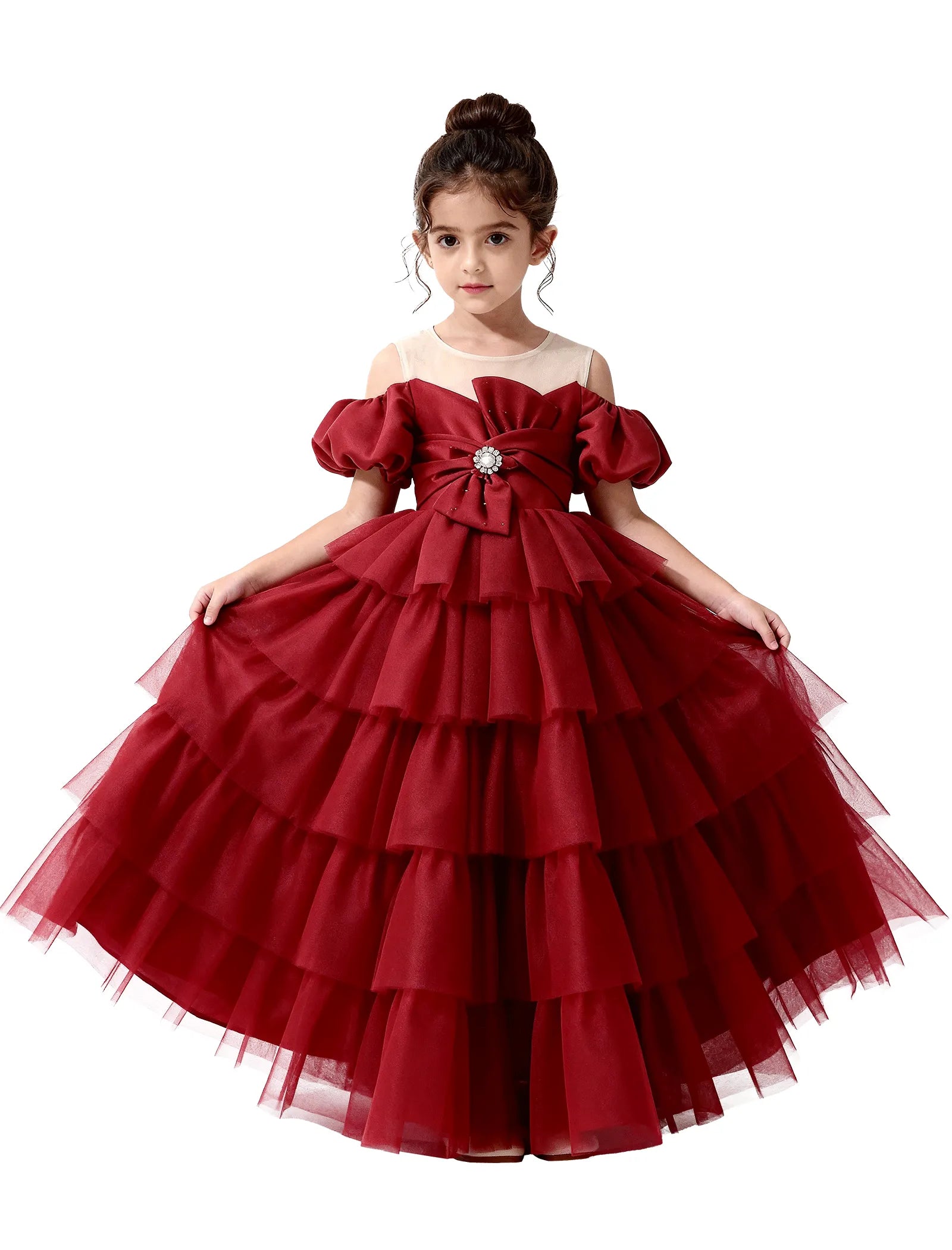 Vestido de princesa sin mangas de encaje