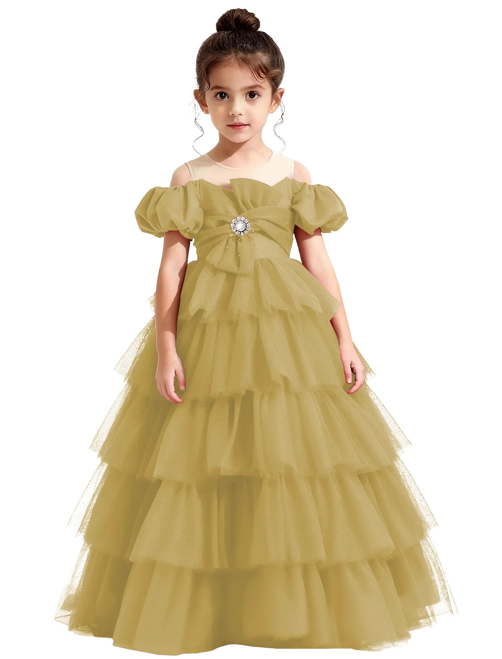 Vestido de princesa sin mangas de encaje