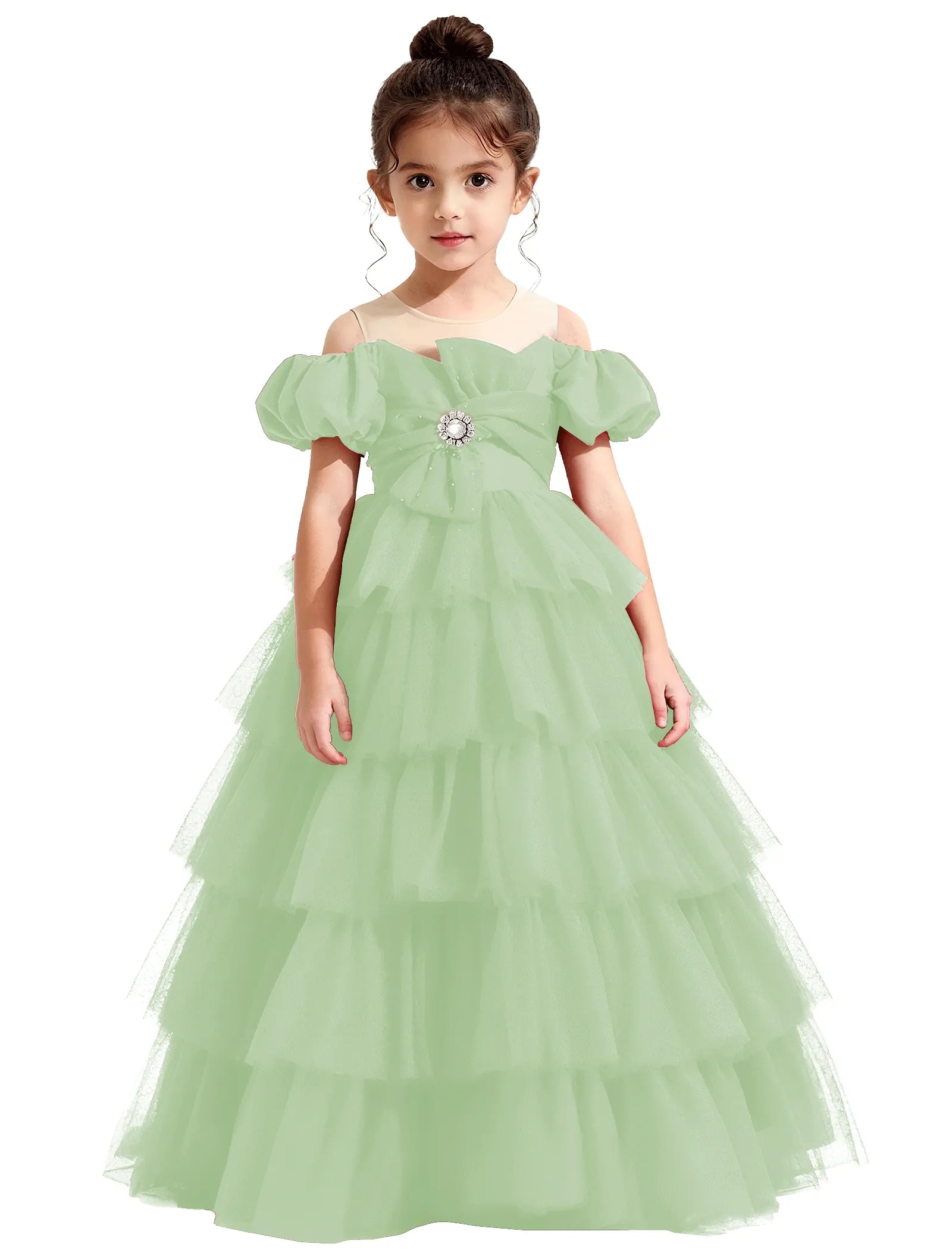 Vestido de princesa sin mangas de encaje