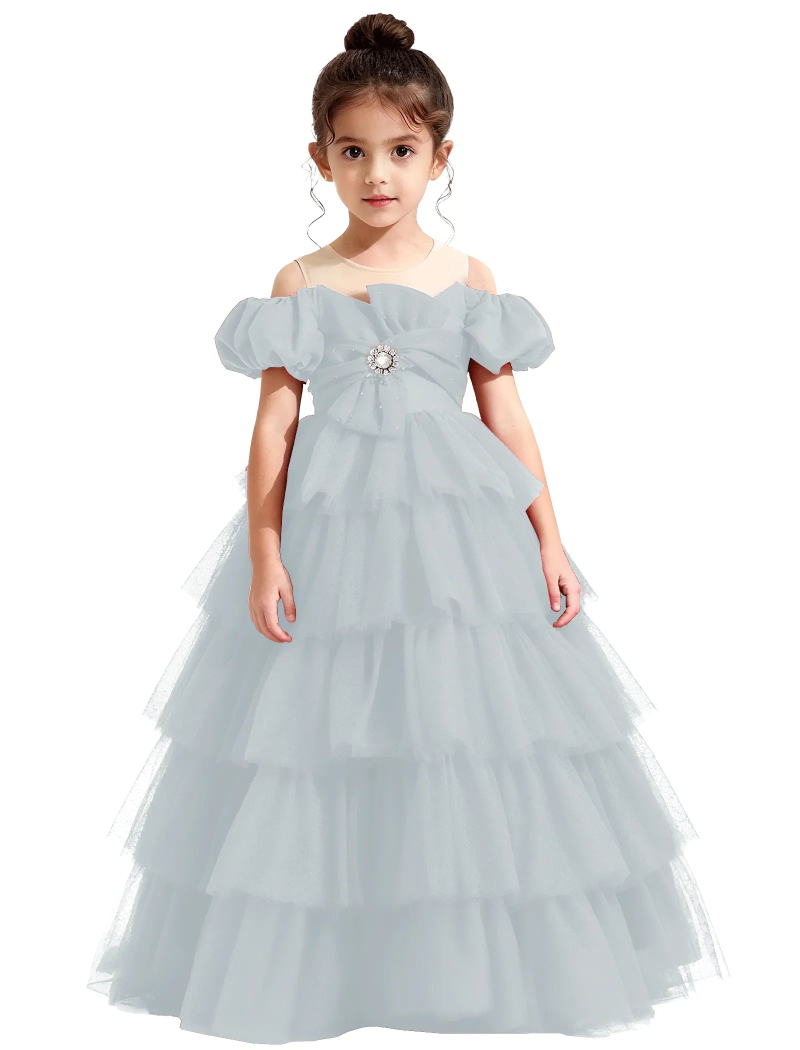 Vestido de princesa sin mangas de encaje