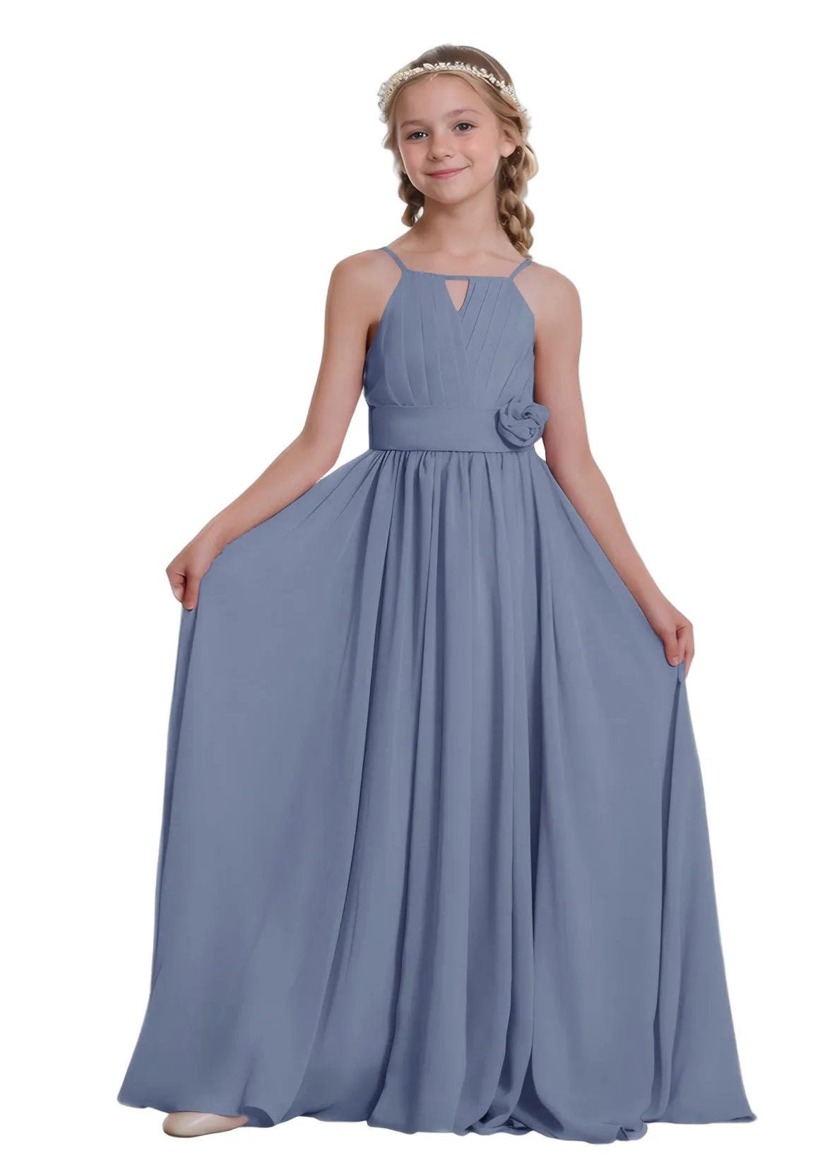 Bohemian Chiffon Junior Bridesmaid Maxi Dress