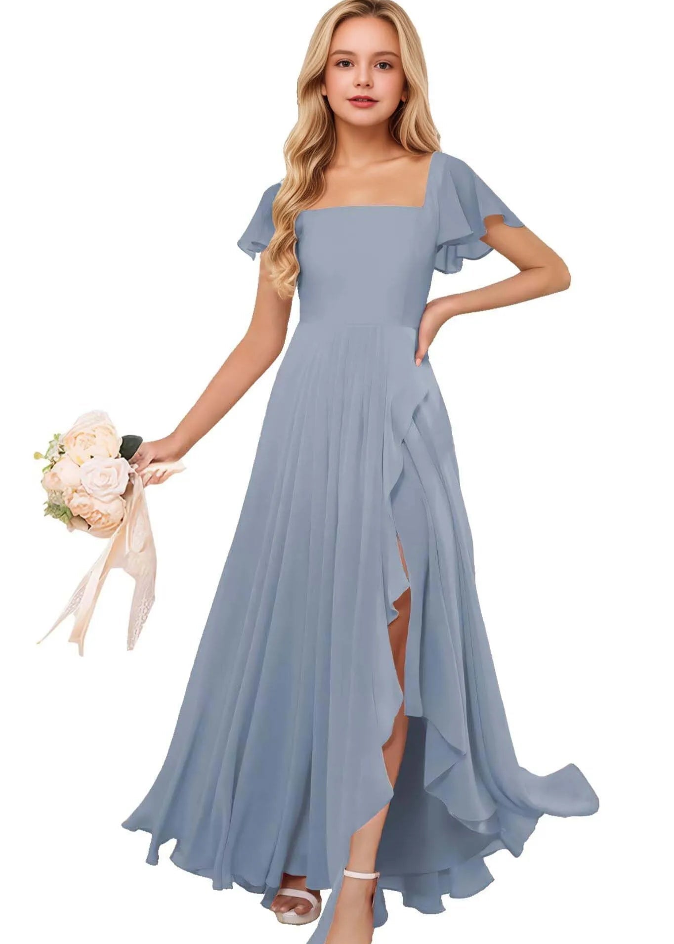 Chiffon Fit and Flare Girls Dress