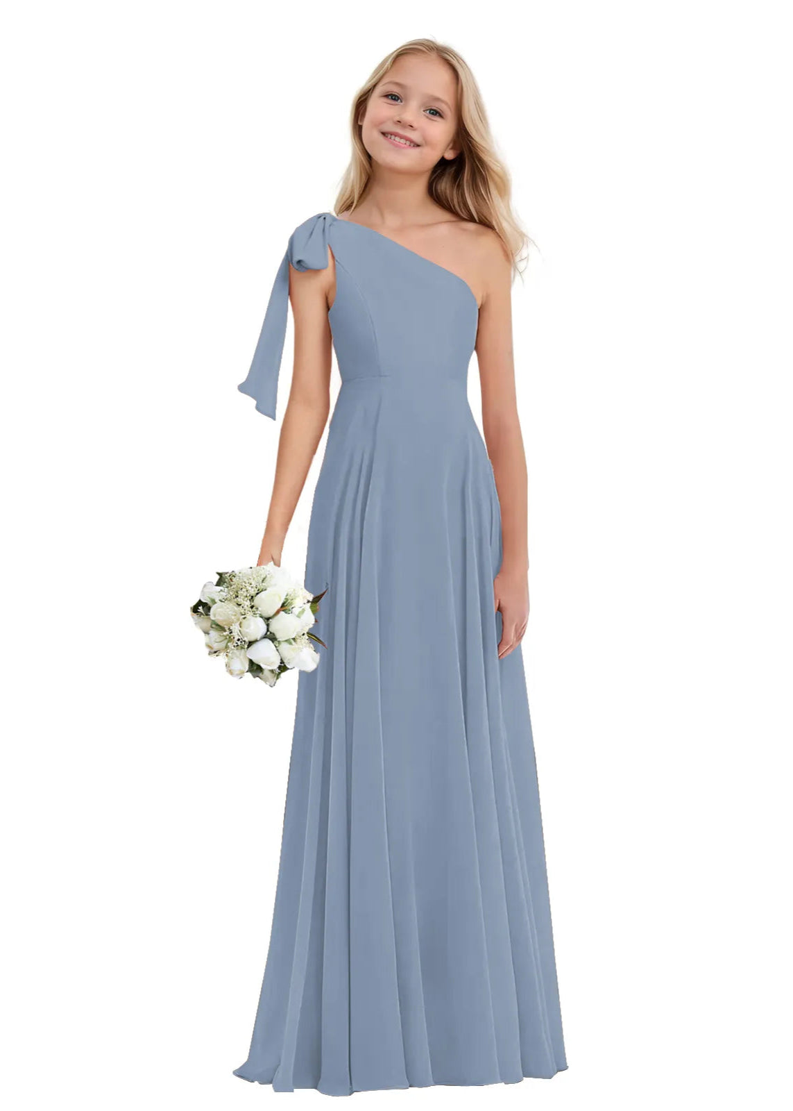 One-Shoulder Chiffon Maxi Dress