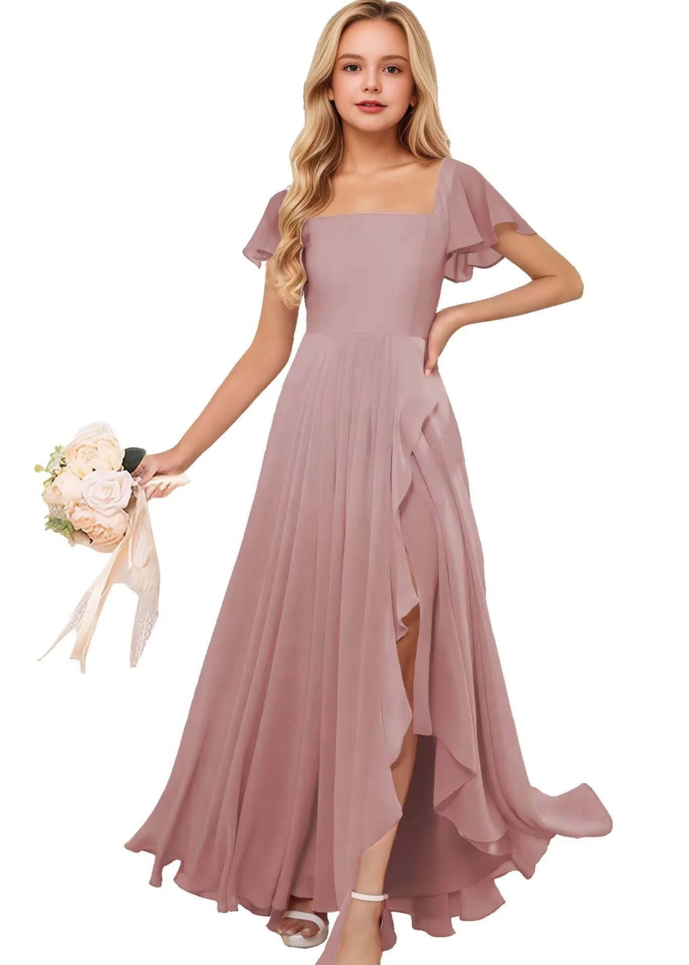 Chiffon Fit and Flare Girls Dress
