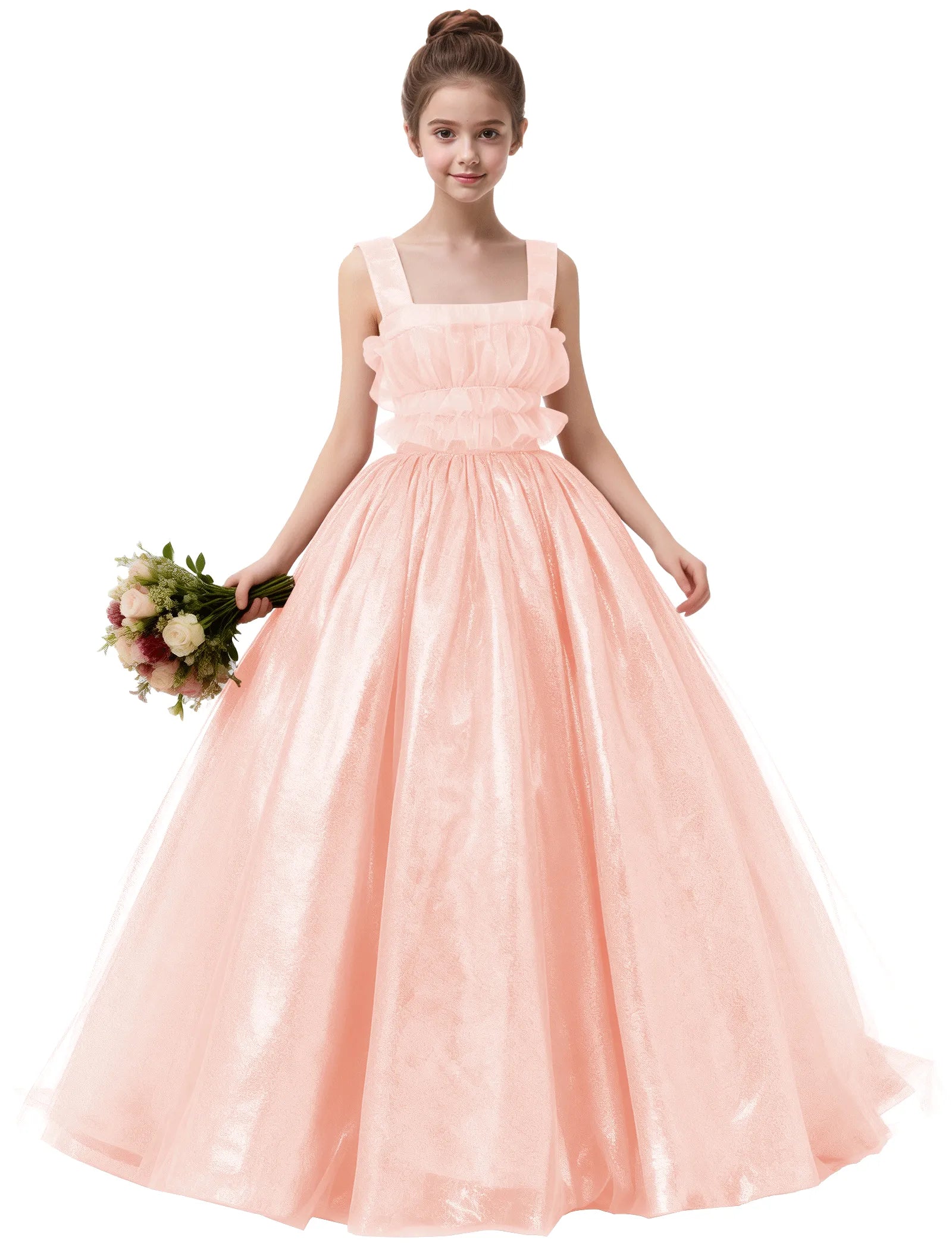 Vestido de princesa sin mangas de encaje