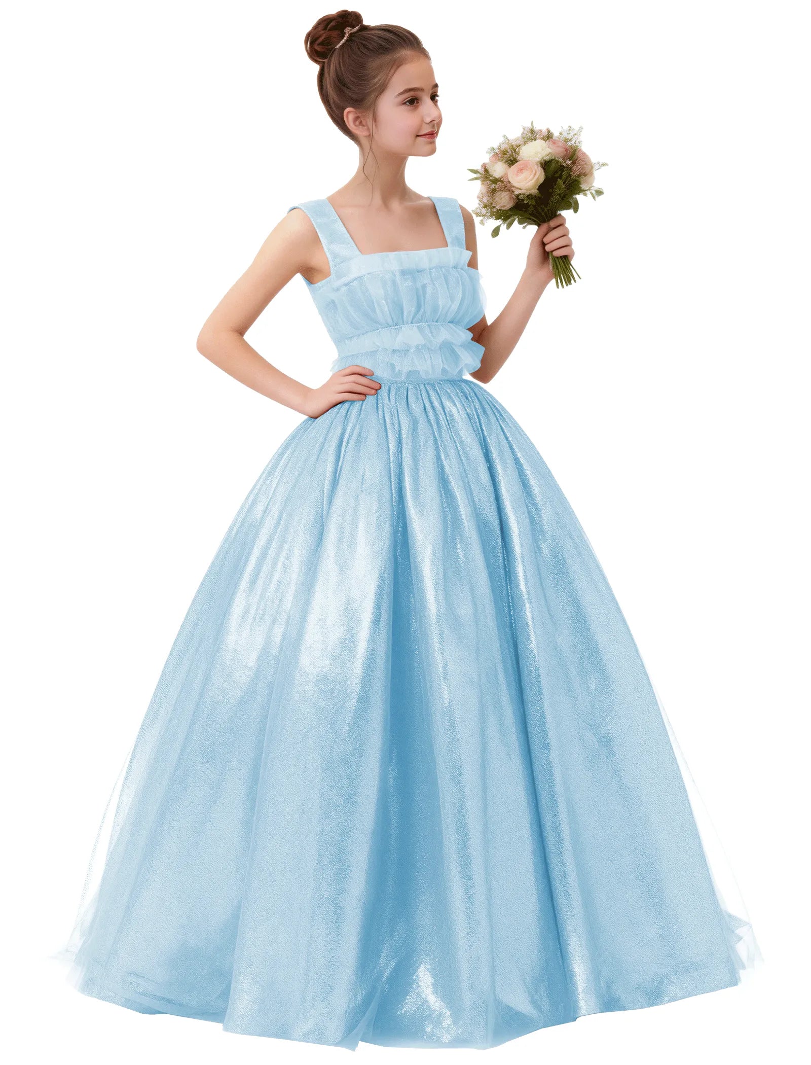 Vestido de princesa sin mangas de encaje