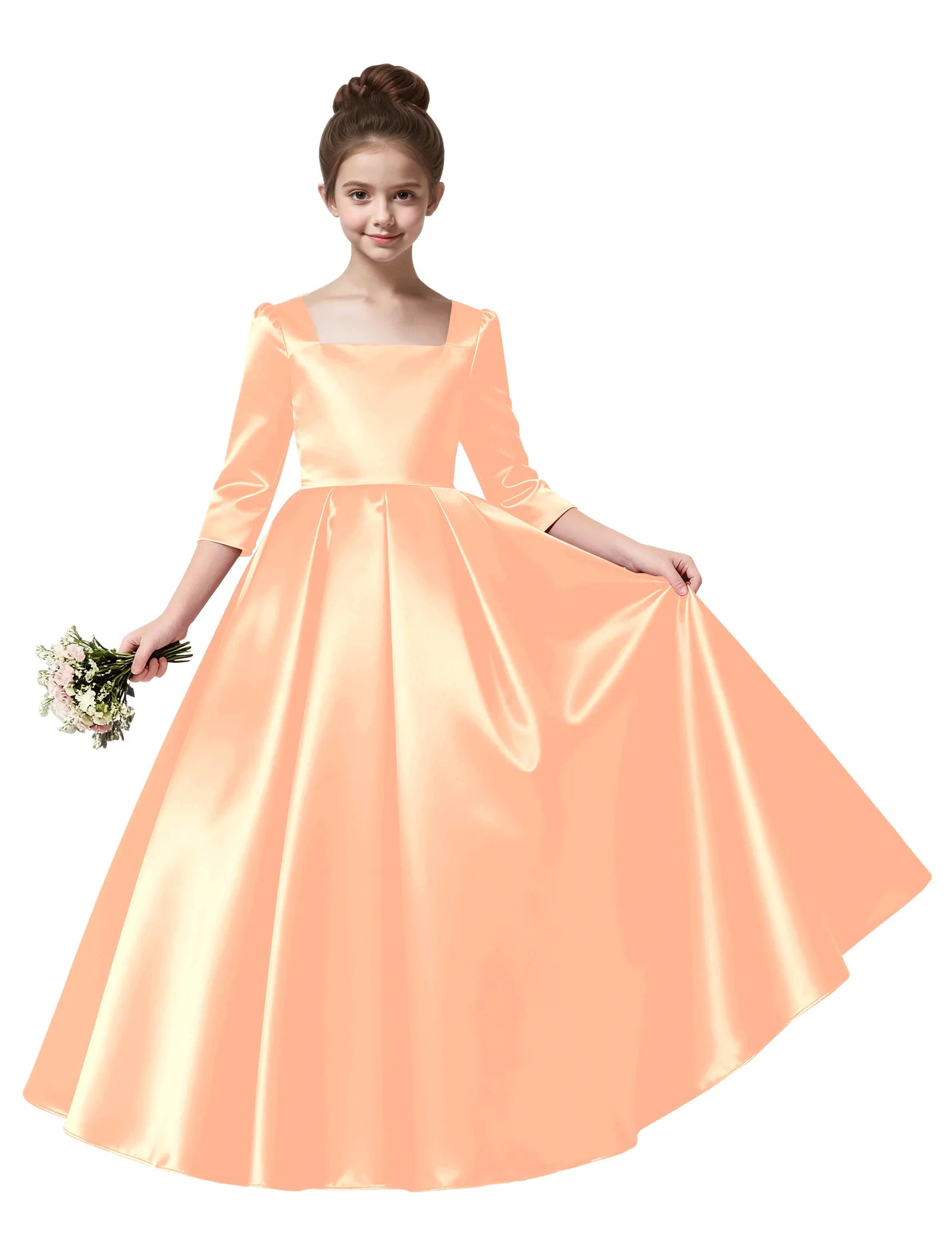 オフショルダーのレースプリンセスドレス