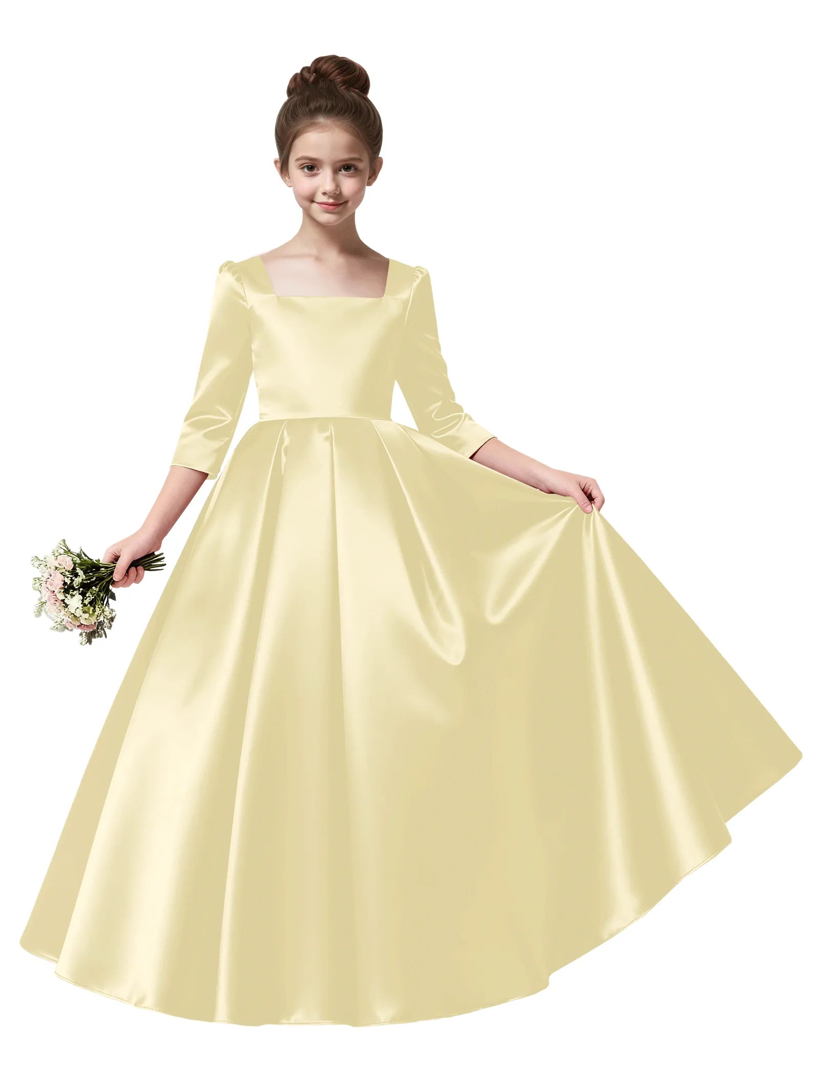 オフショルダーのレースプリンセスドレス
