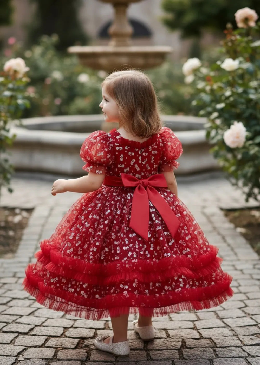 Vestido de princesa sin mangas de encaje