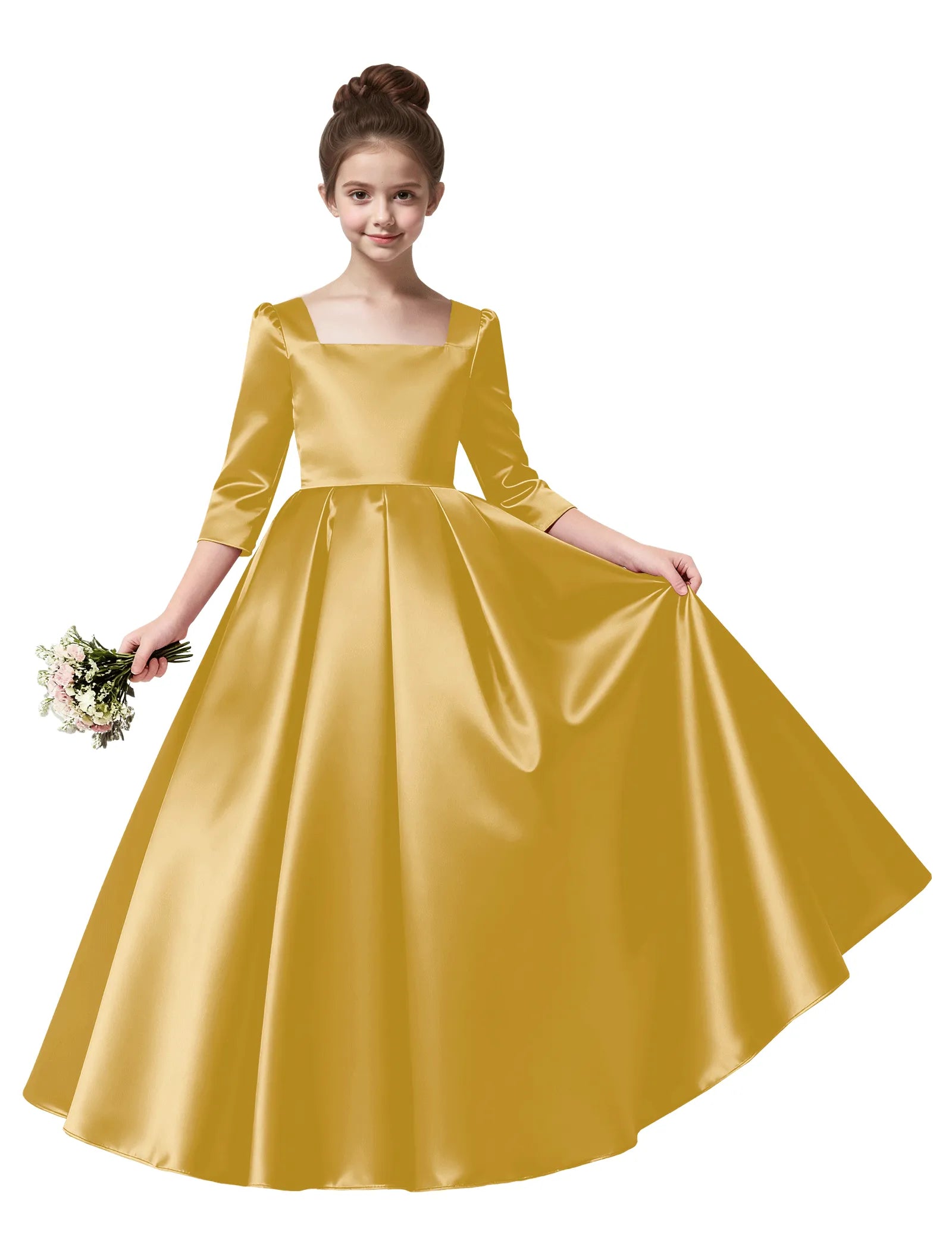 オフショルダーのレースプリンセスドレス