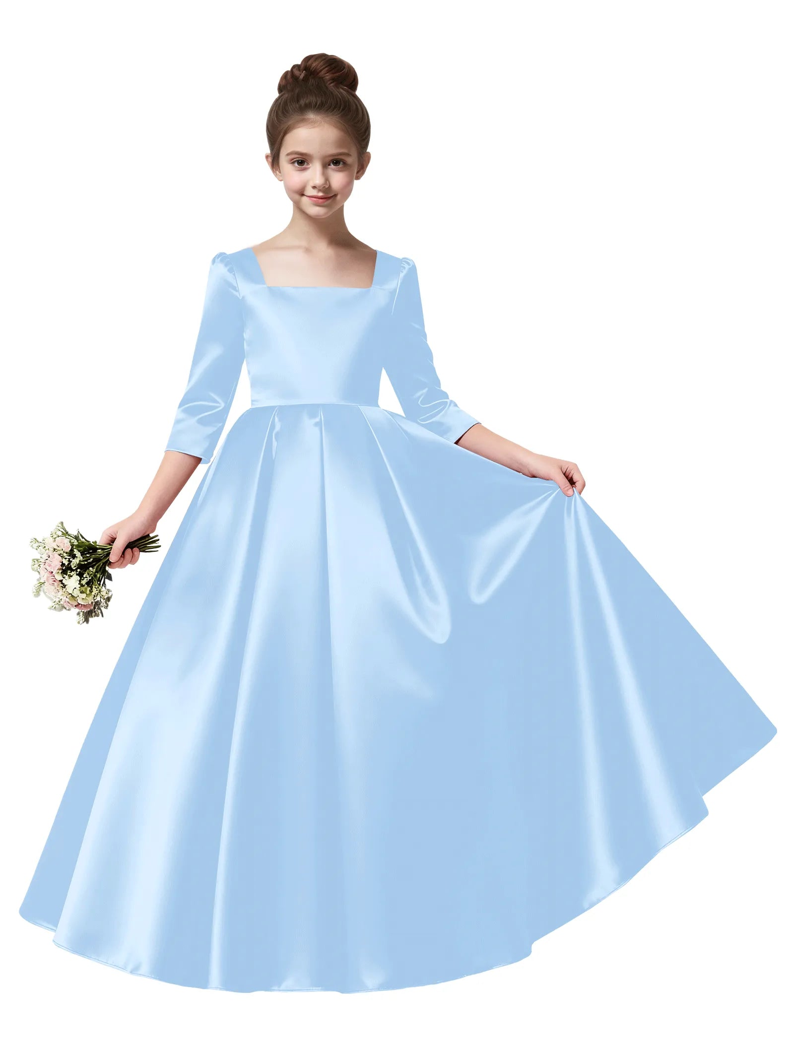 オフショルダーのレースプリンセスドレス